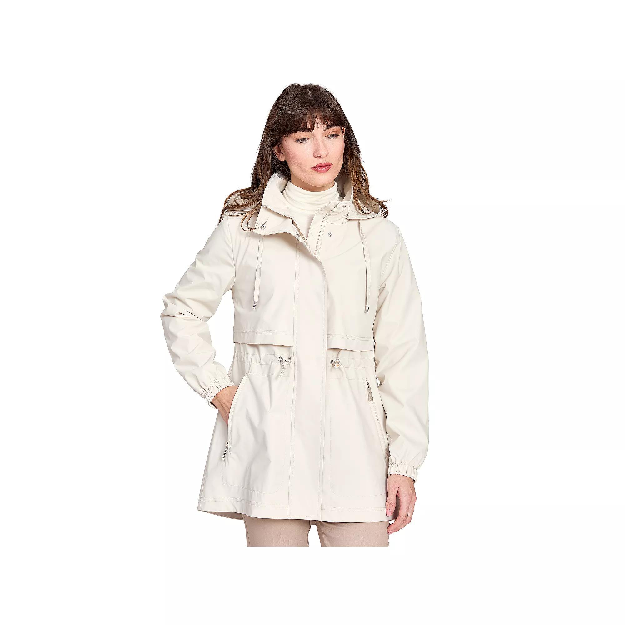 Women's Nine West Removable Hood Fashion Anorak Jacket, Size: Large, Ivory Product Image