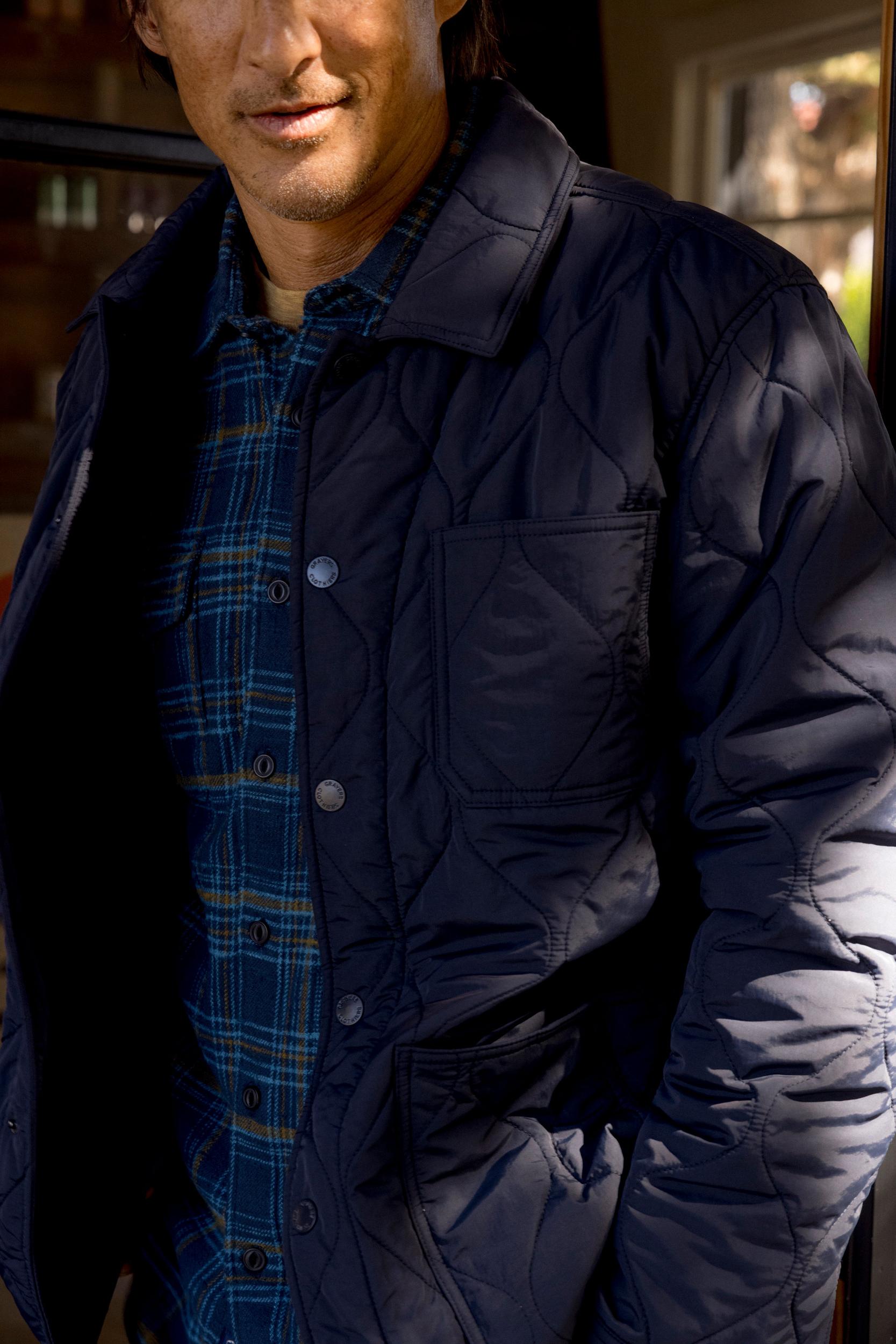 Putnam Quilted Chore Jacket - Navy Product Image