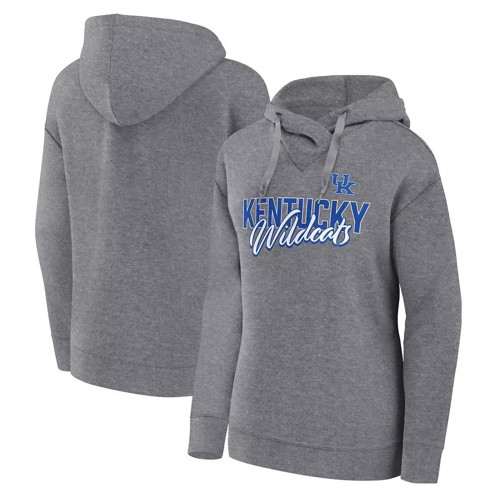 Women's Fanatics Branded Heather Gray Milwaukee Brewers Script Favorite Lightweight Fitted Pullover Hoodie,  Product Image