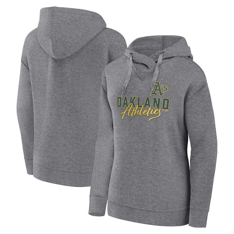 Women's Fanatics Branded Heather Gray Milwaukee Brewers Script Favorite Lightweight Fitted Pullover Hoodie,  Product Image