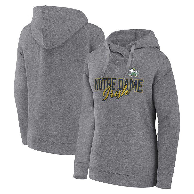 Women's Fanatics Branded Heather Gray Milwaukee Brewers Script Favorite Lightweight Fitted Pullover Hoodie,  Product Image