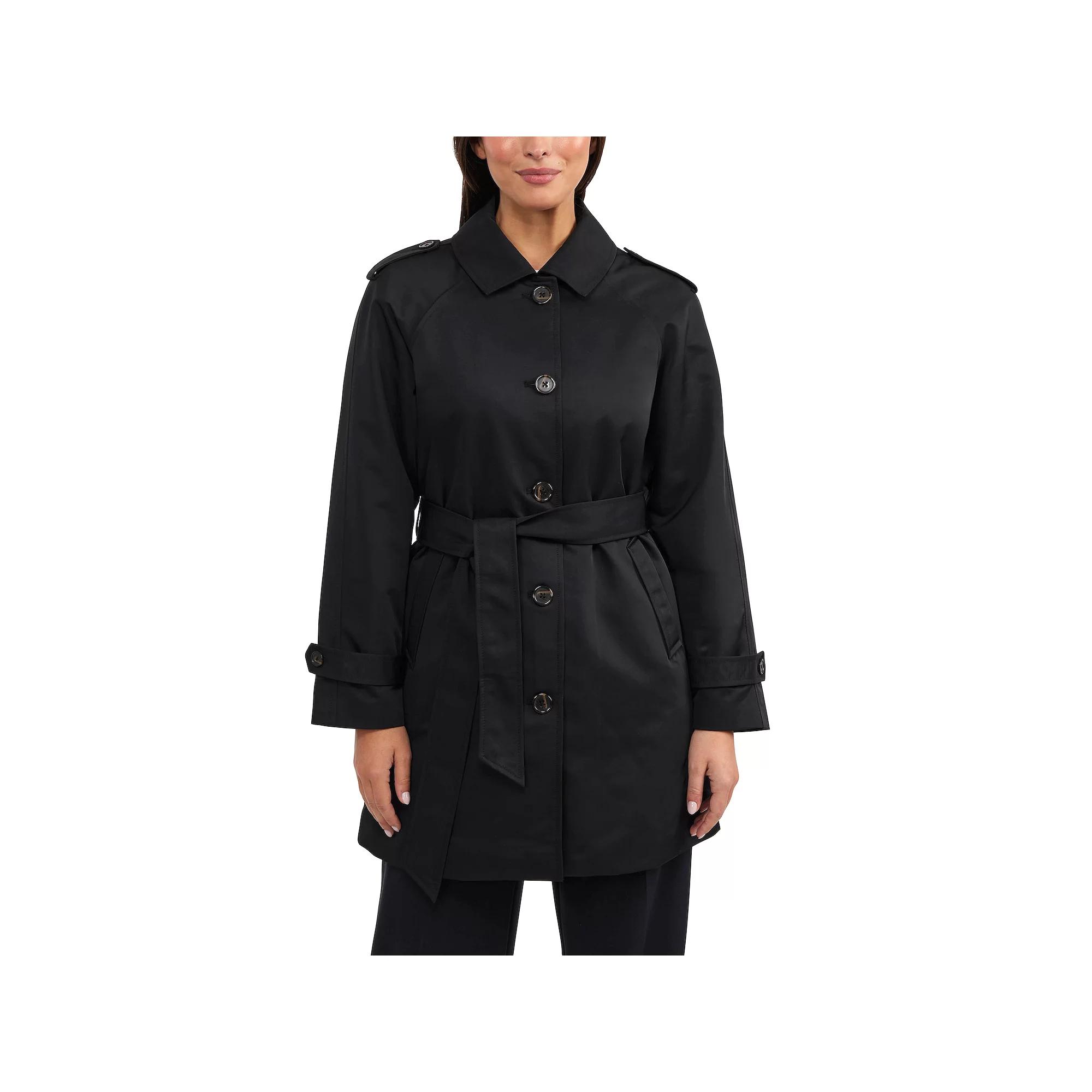 Women's Ellen Tracy Classic Trench Coat, Size: Small, Black Product Image