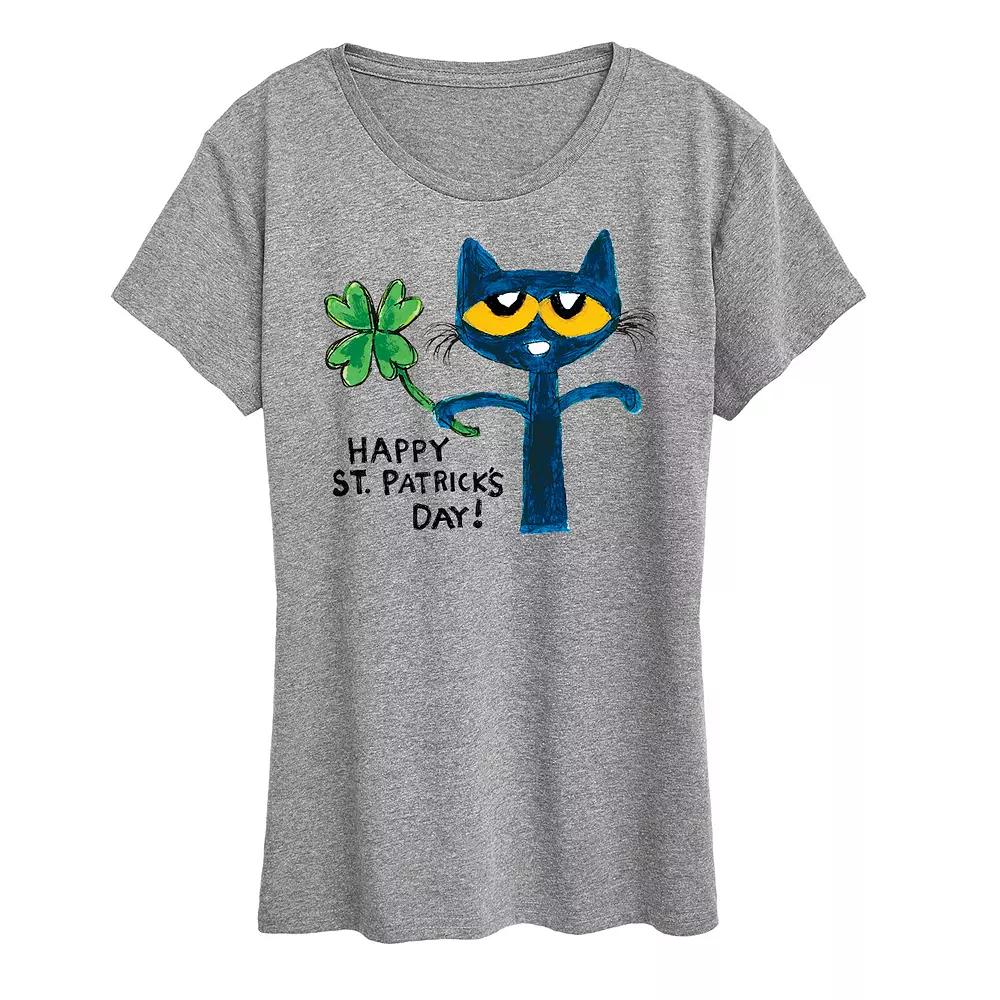 Women's Pete The Cat Happy St. Patricks Day Graphic Tee,  Product Image