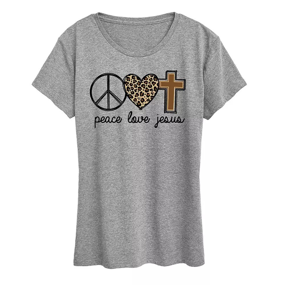 Women's Peace Love Jesus Graphic Tee,  Product Image
