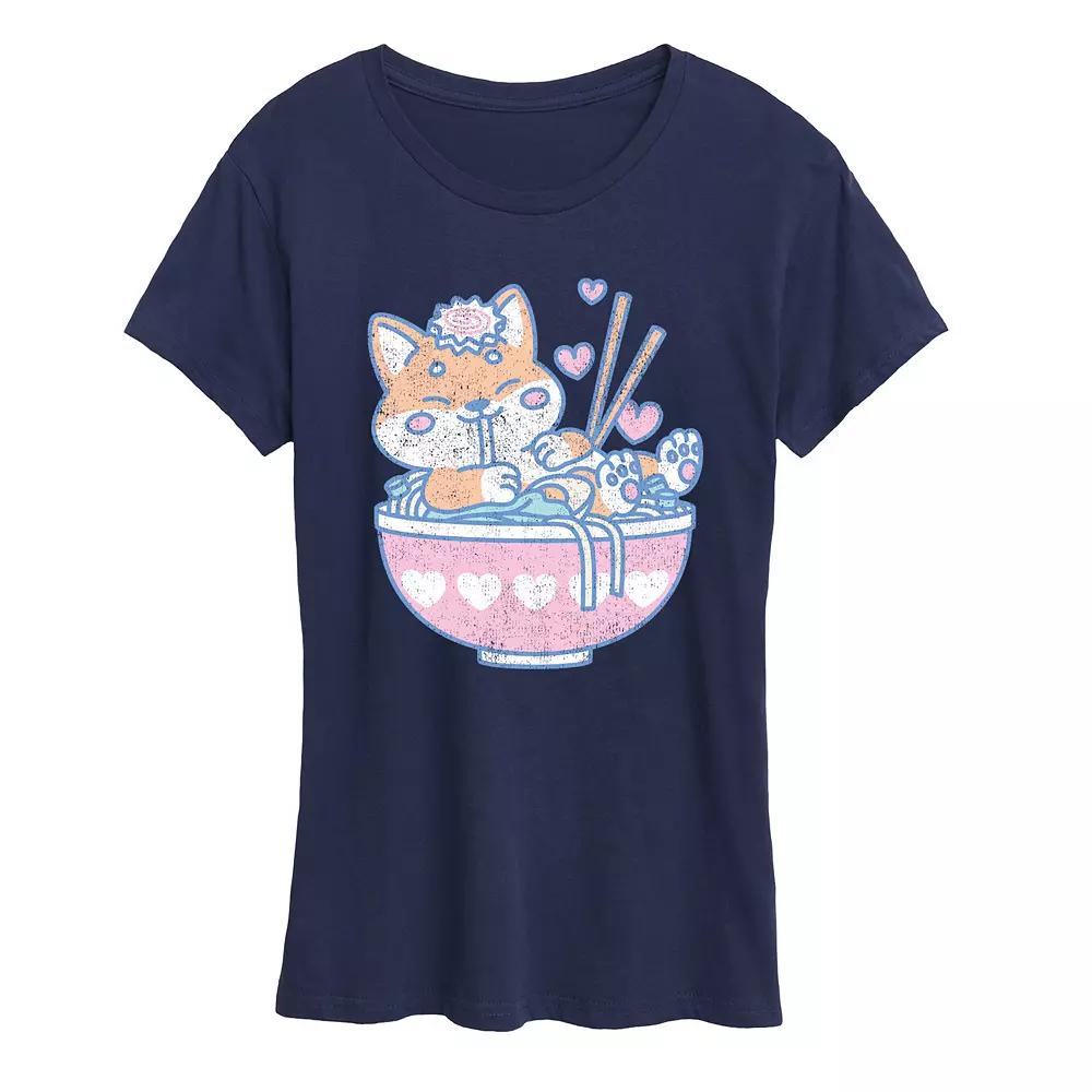 Women's Kawaii Ramen Shiba Inu Graphic Tee,  Product Image