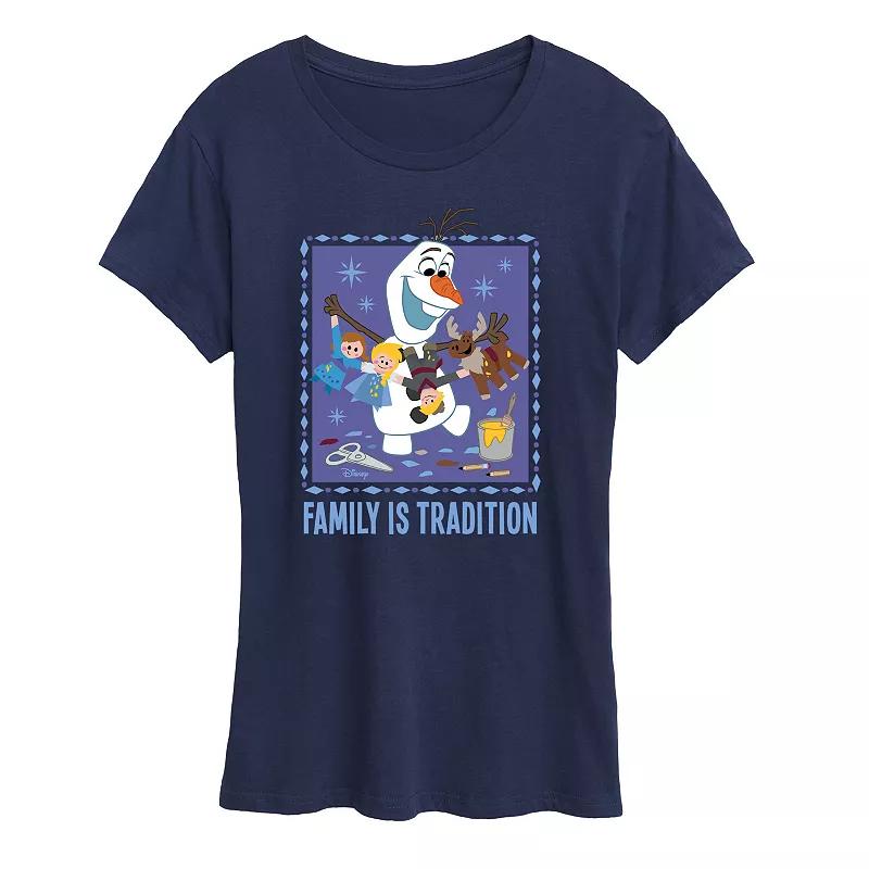Disneys Frozen 2 Womens Tradition Graphic Tee, Girls Blue Product Image