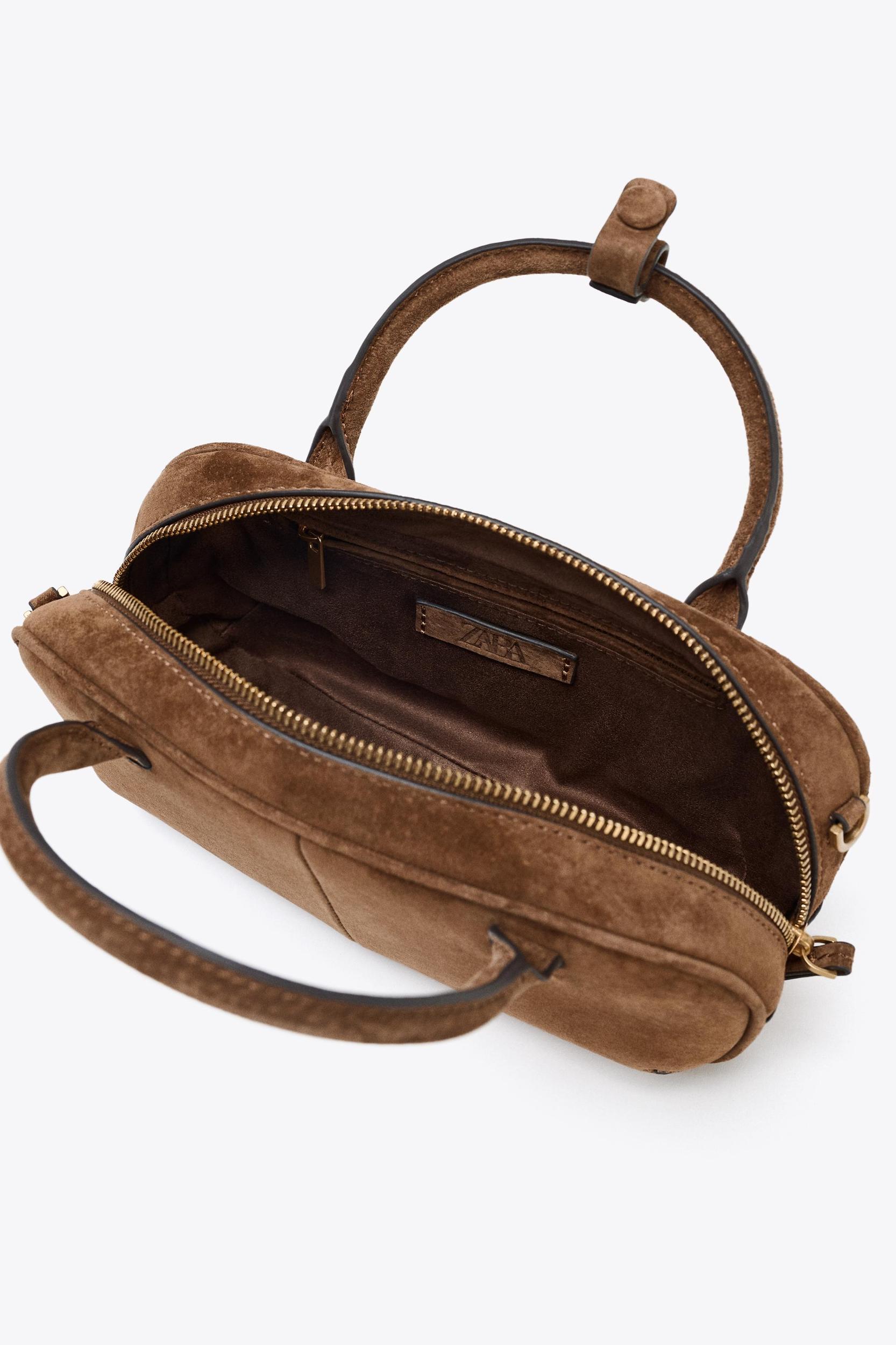 DOUBLE HANDLE MINI SUEDE BAG Product Image