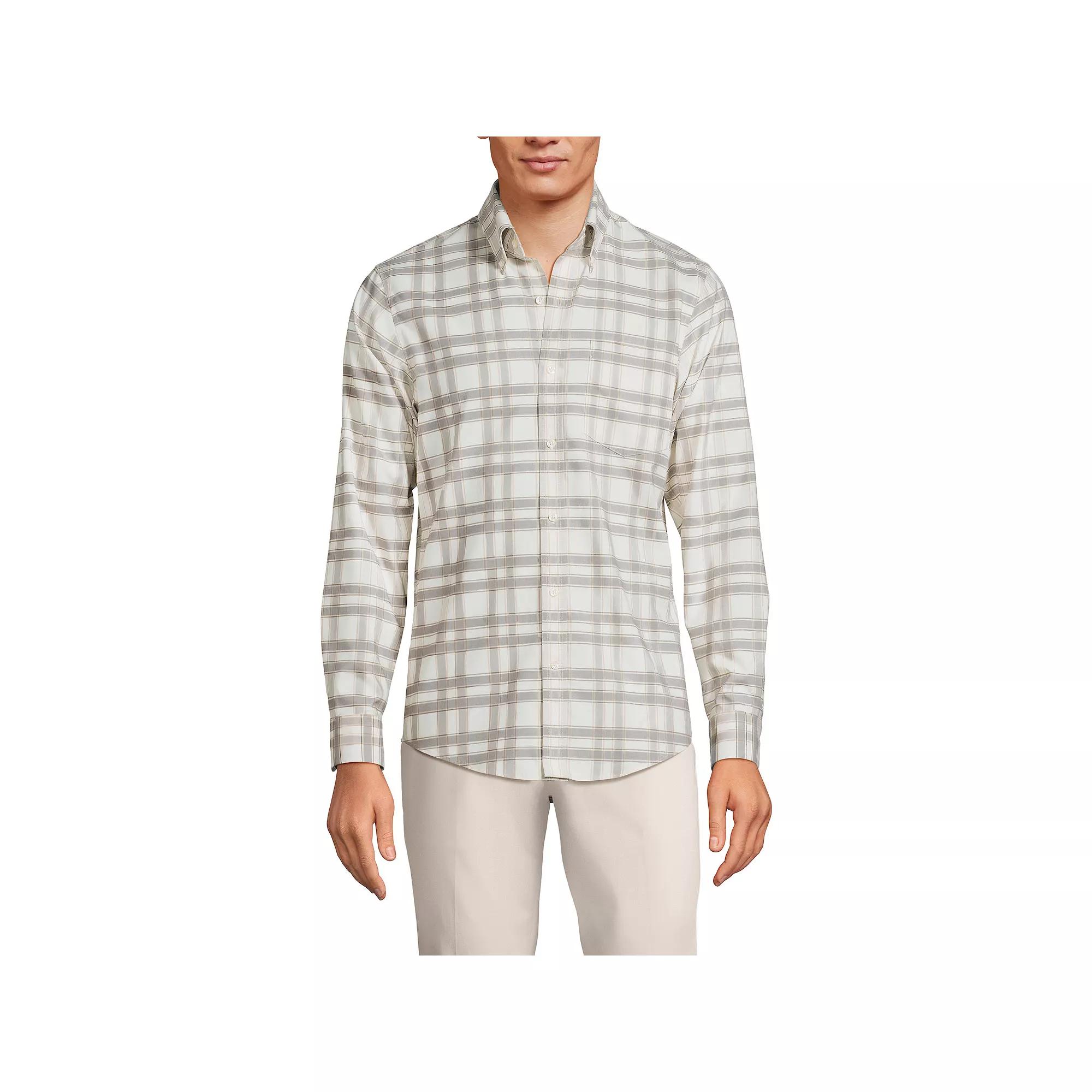 Men's Lands' End Tailored Fit No Iron Twill Long Sleeve Shirt,  Product Image