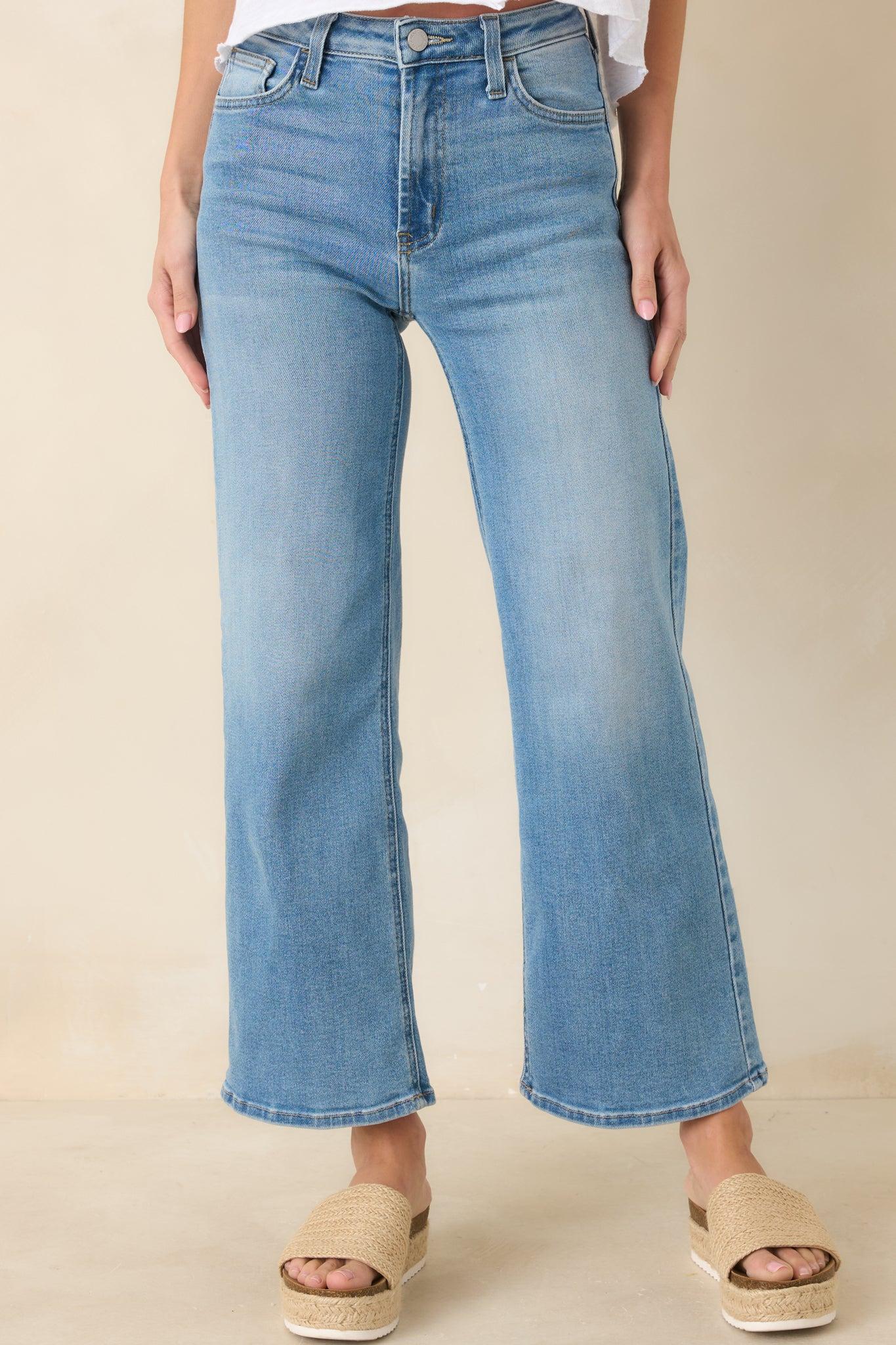 Always First Light Wash Wide Leg Jeans Product Image