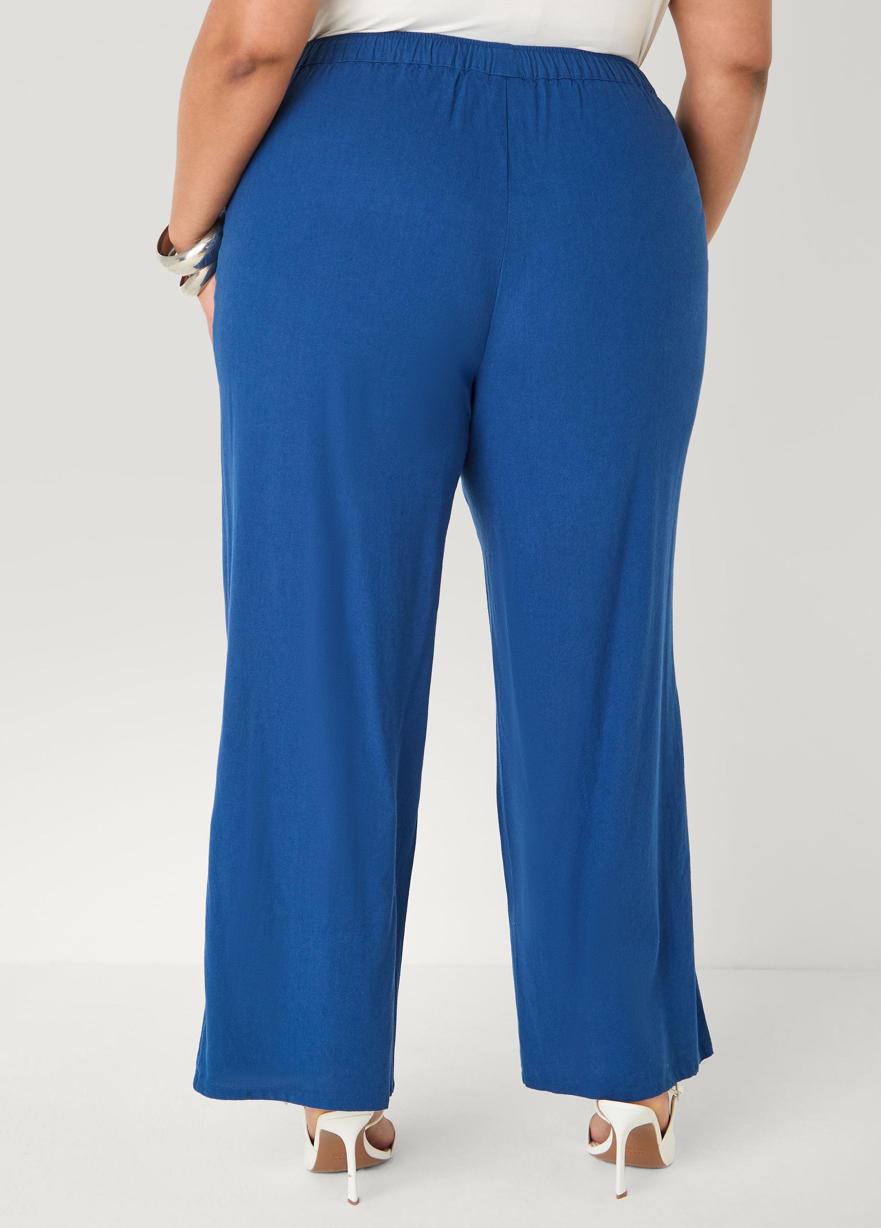 Drawstring Linen Blend Pants Product Image