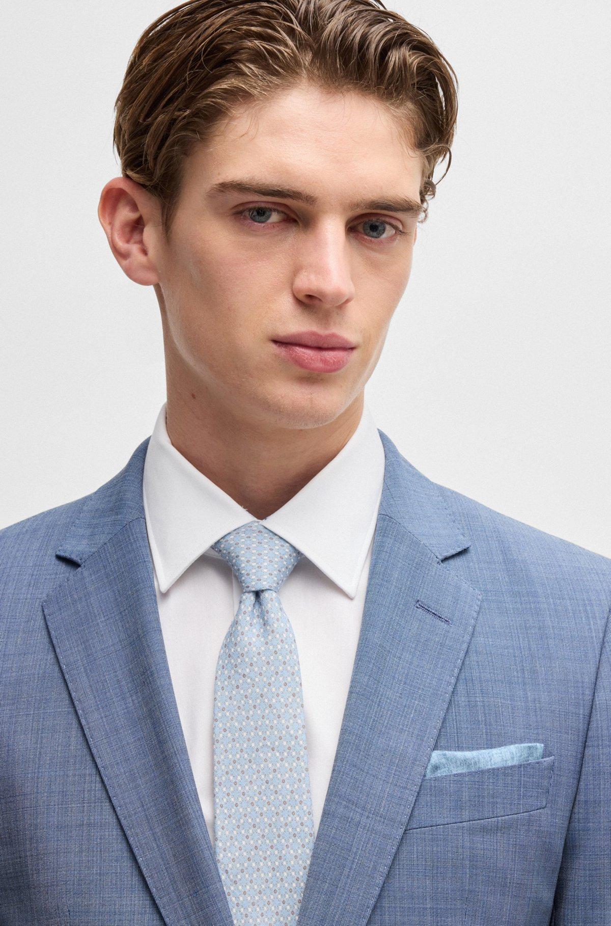 Printed pocket square with logo border Product Image