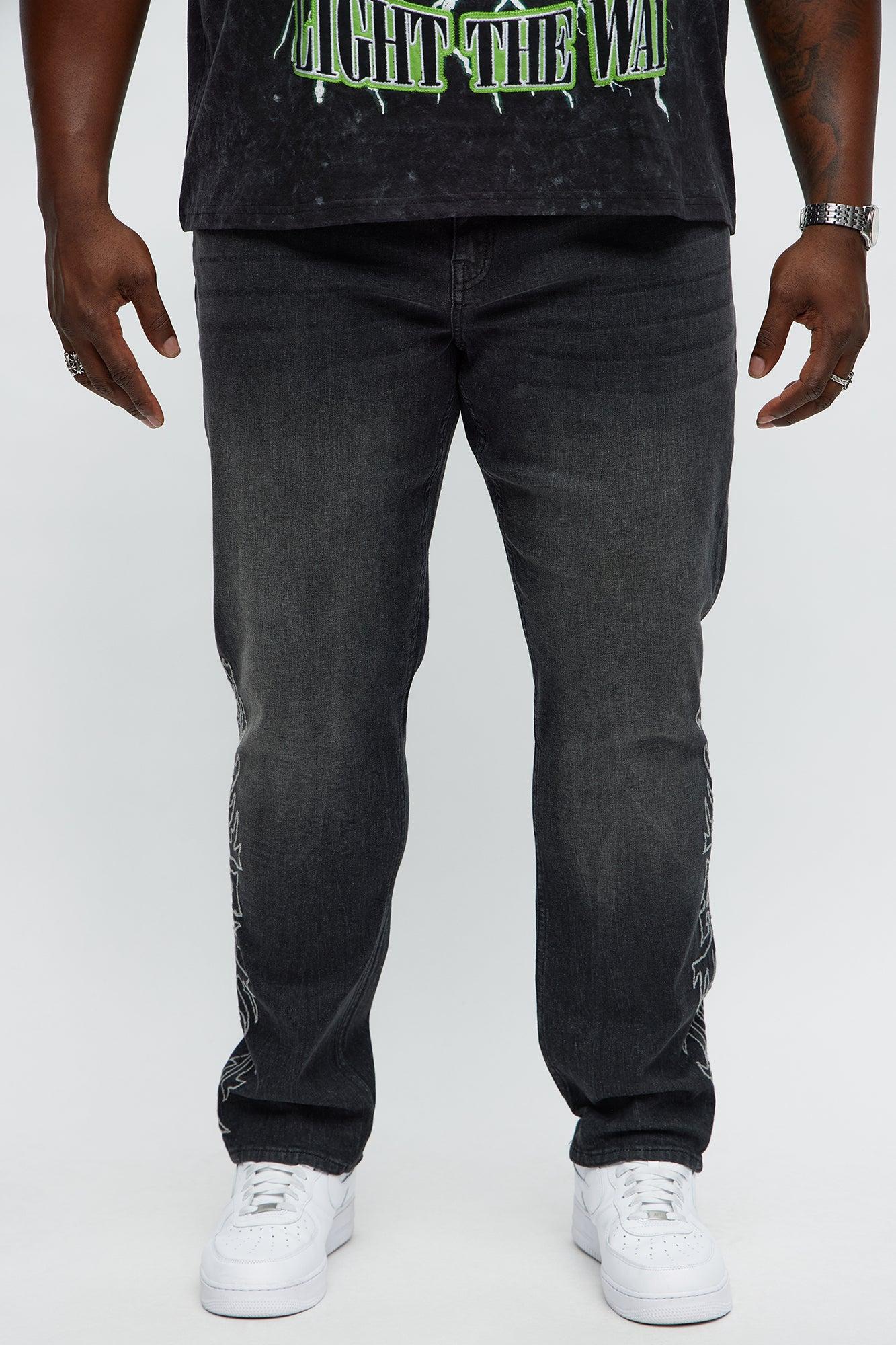 Be Resilient Embroidered Skinny Jeans - Black Wash Product Image