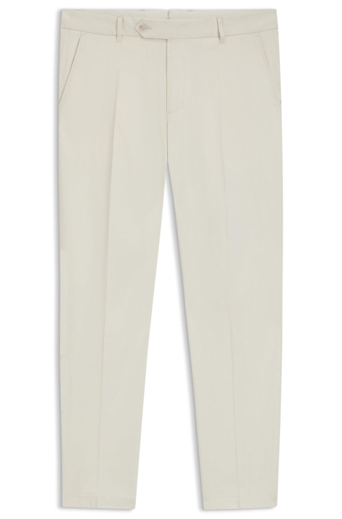 Machine-washable tapered-fit trousers in stretch fabric Product Image