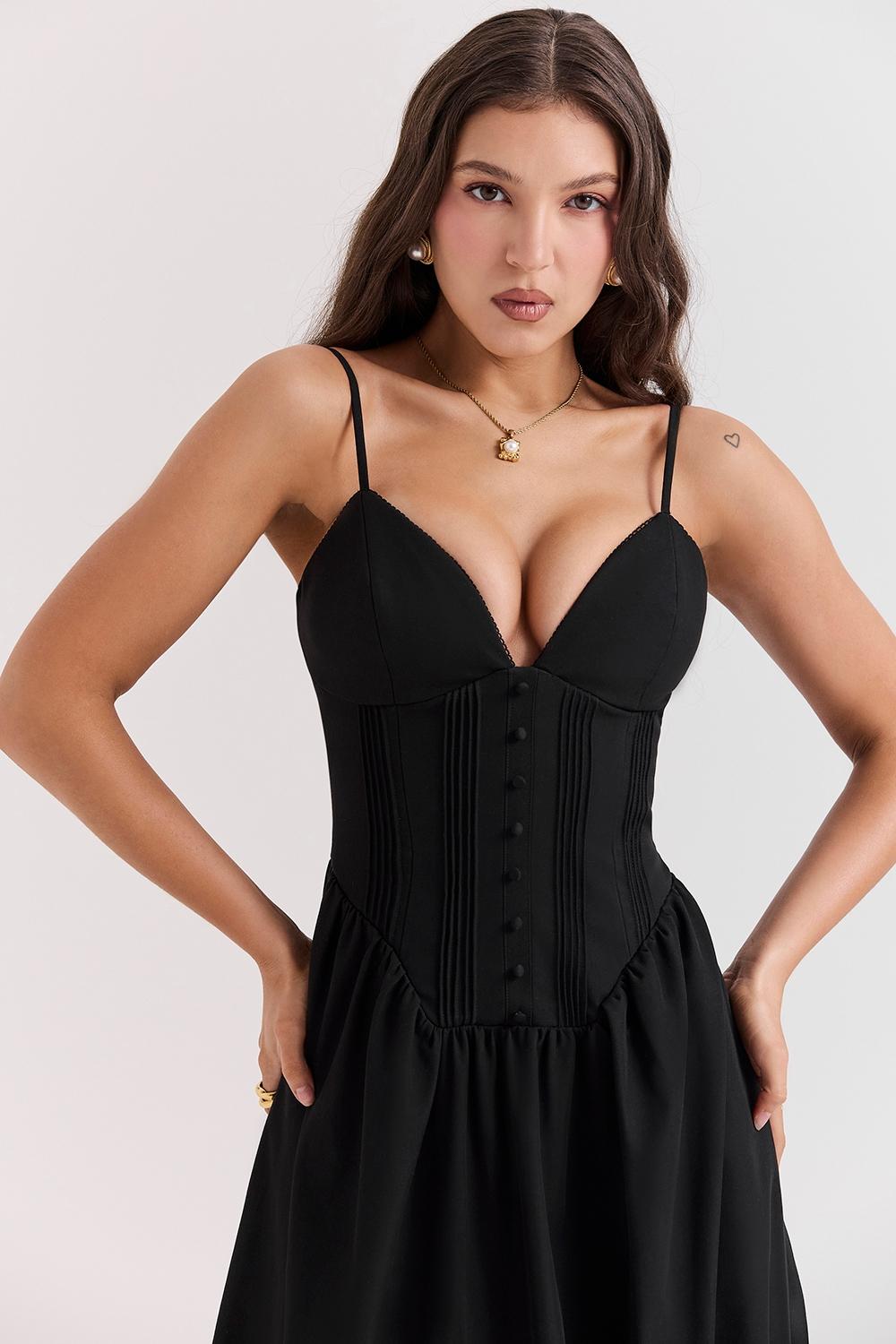 Lova  black corset maxi dress Product Image