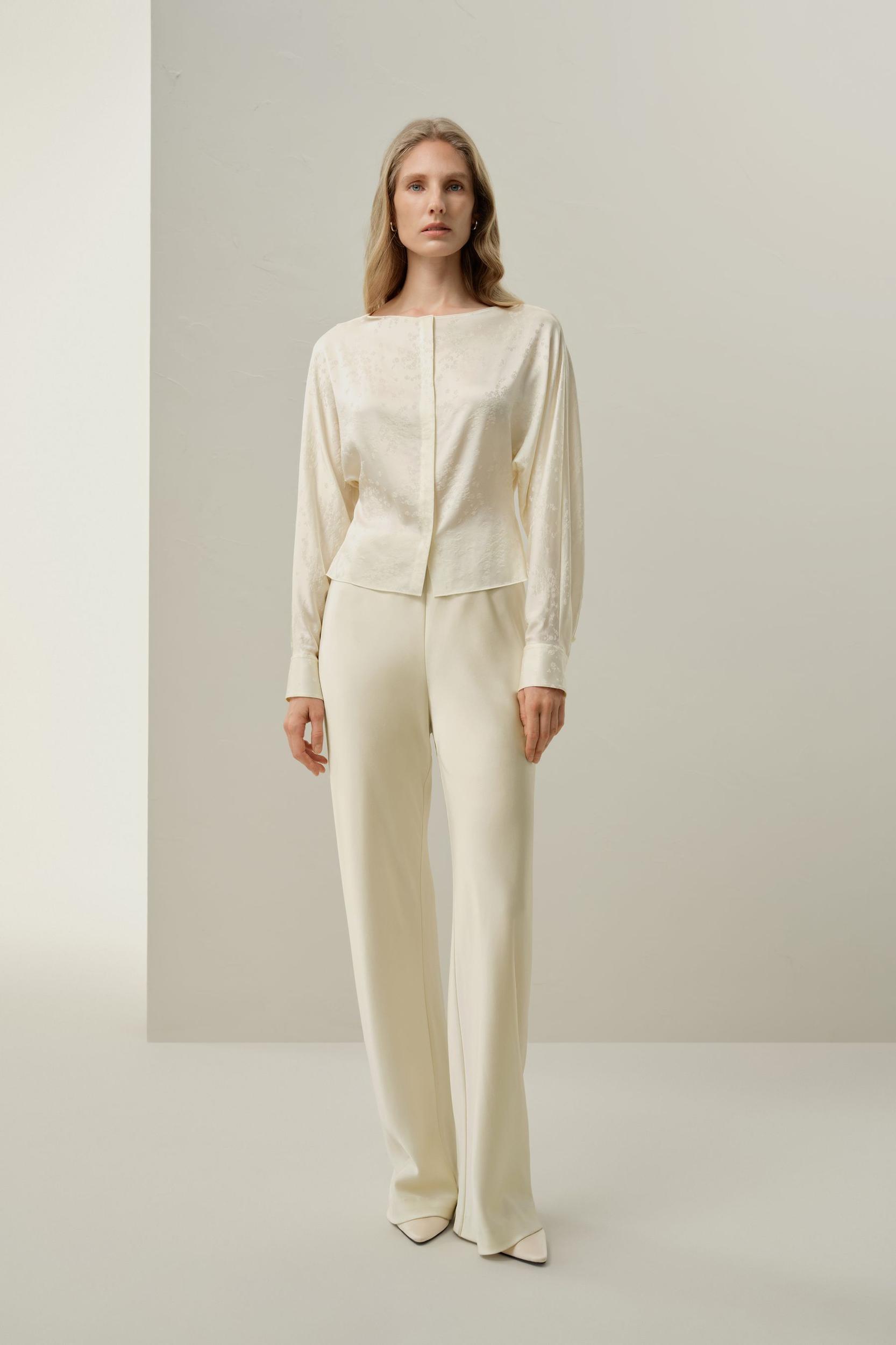 YING jacquard silk blouse Product Image