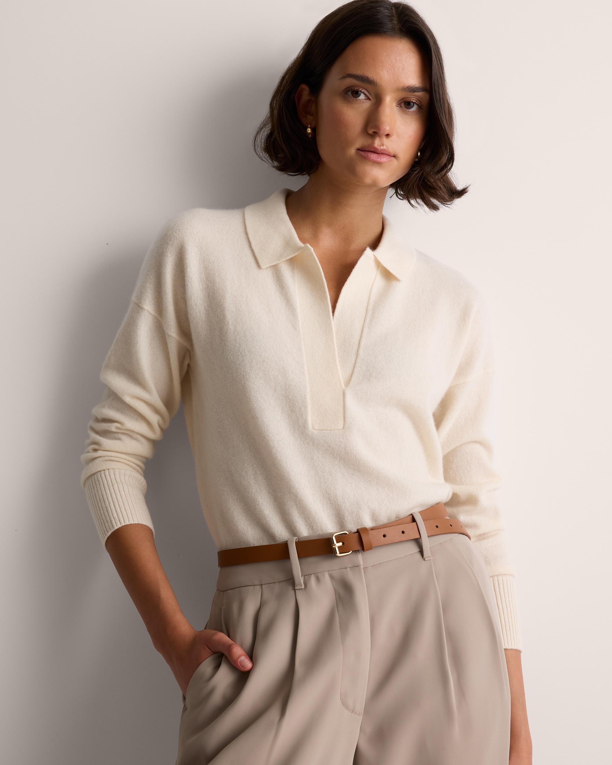 Quince | Women's Mongolian Cashmere Polo Sweater Product Image