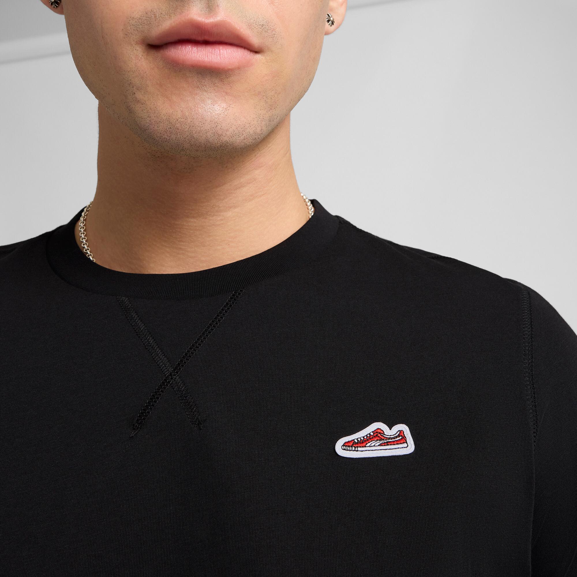 PUMA WARDROBE ESSENTIALS Suede Logo Men's T-Shirt Product Image