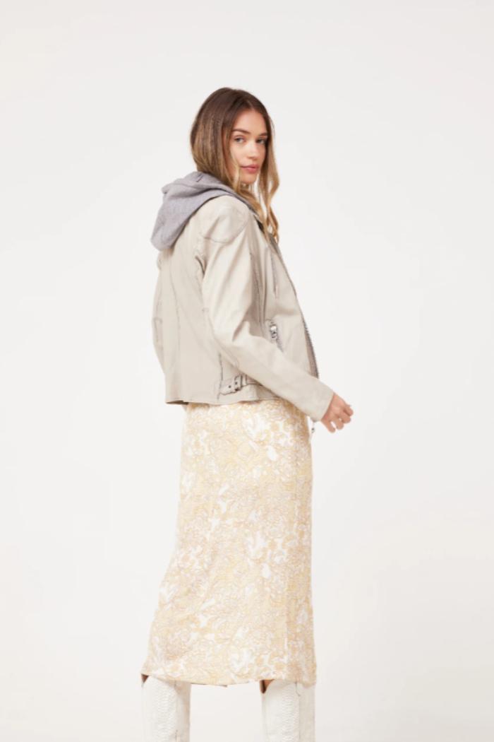 Removable Hoodie Leather Jacket Product Image