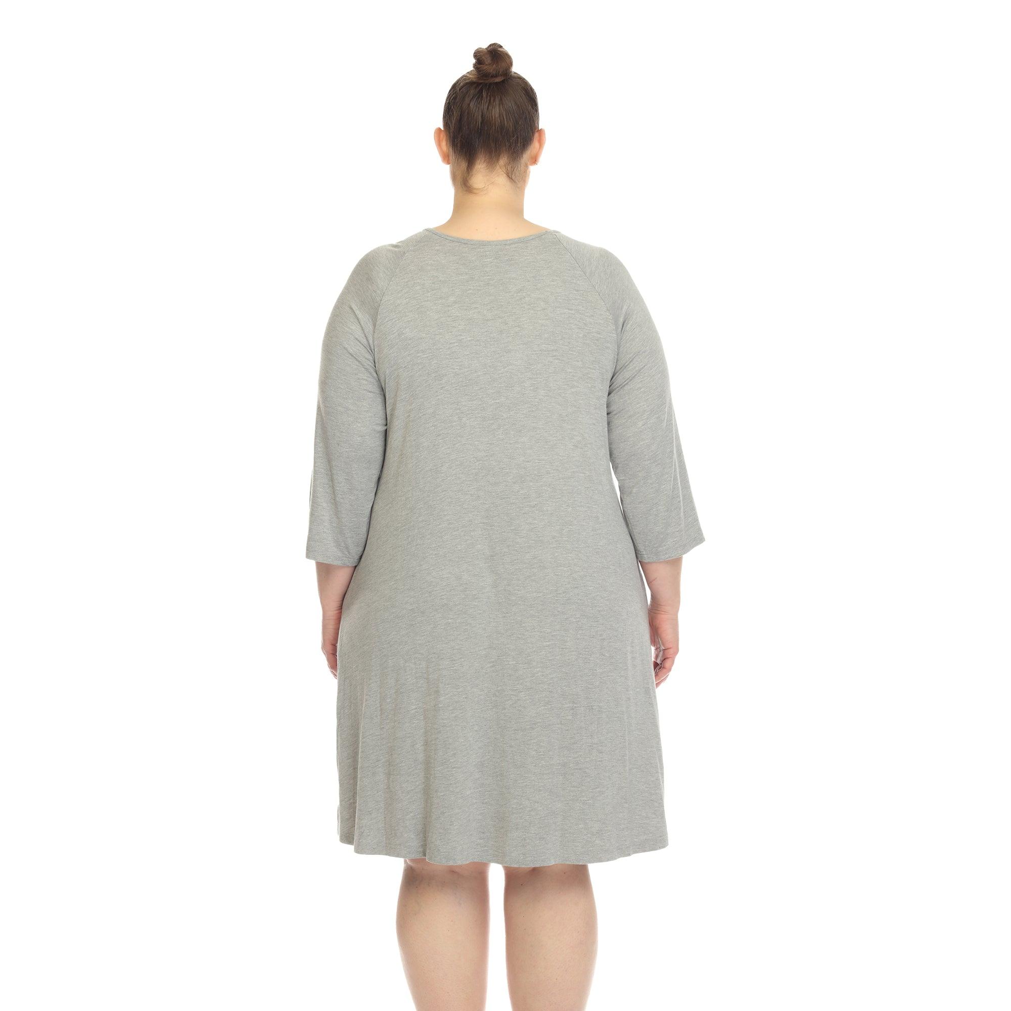 Criss Cross Neckline Swing Midi Dress - Plus Product Image