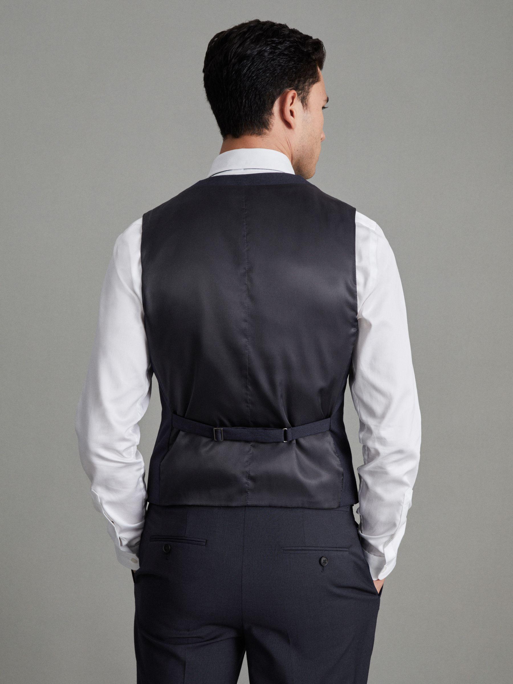 Modern Fit Wool Blend Waistcoat in Navy Product Image