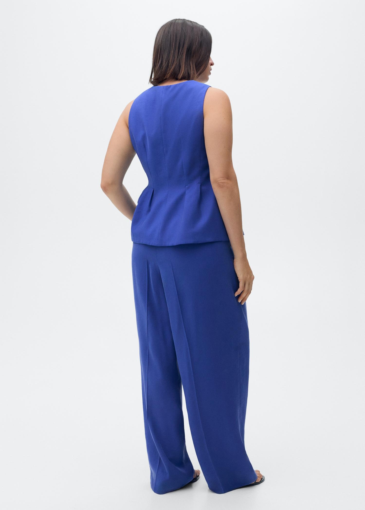 Pleated wideleg suit trousers - Women | MANGO USA Product Image