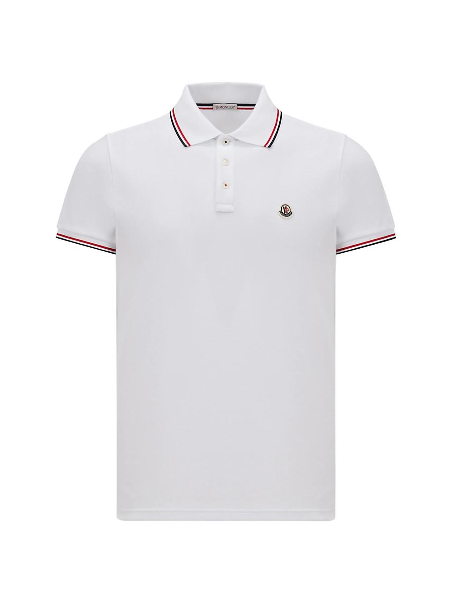 Mens Striped-Trim Polo Shirt Product Image