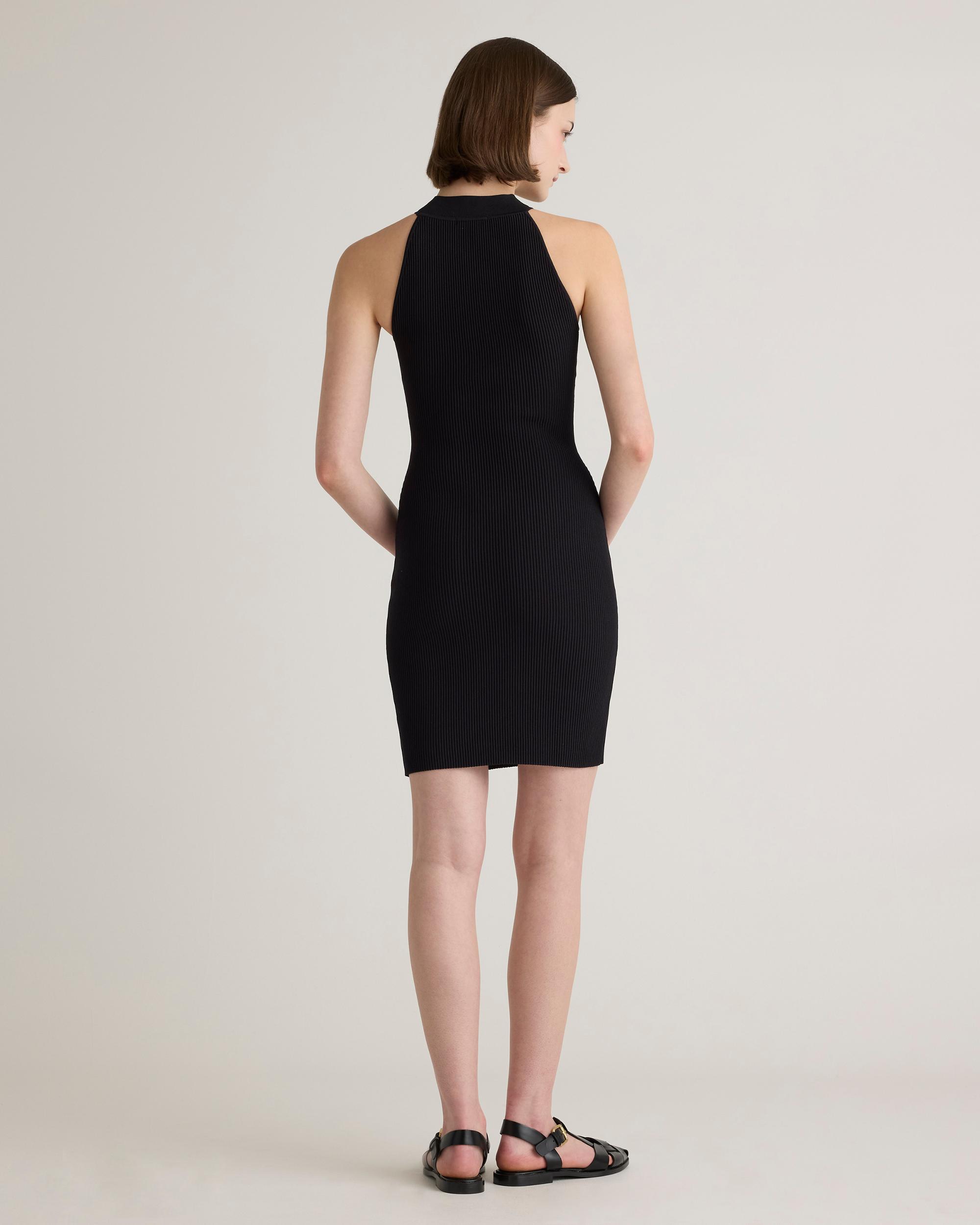 Quince | Women's High Neck Ribbed Knit Mini Dress Recycled nylon/polyester/spandex Product Image