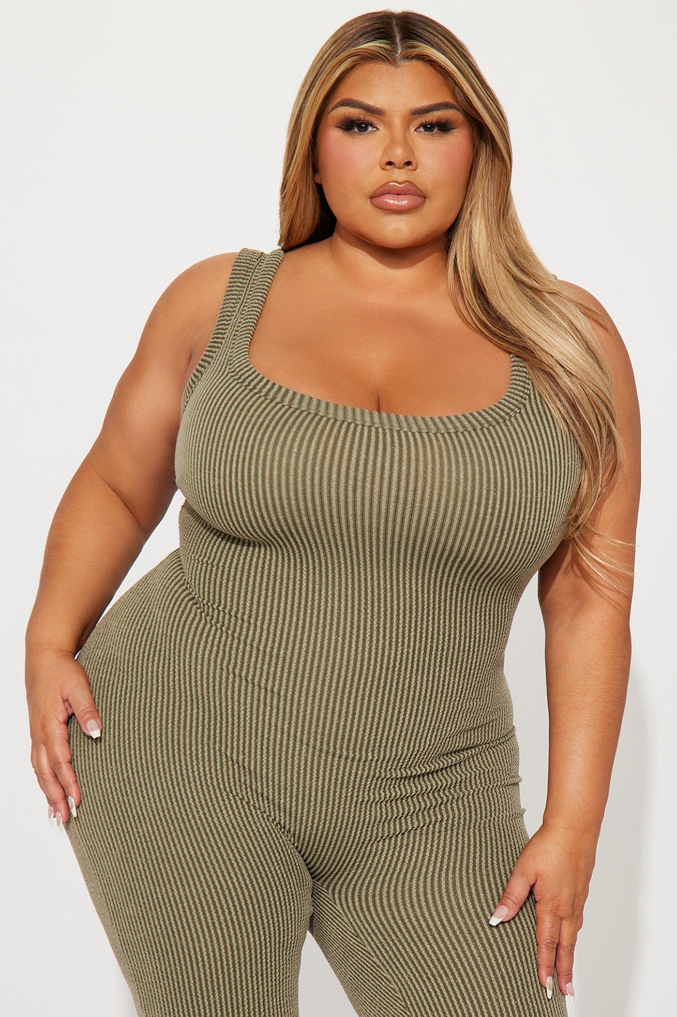 Thinking It Over 2 Piece Jumpsuit Set - Olive Product Image