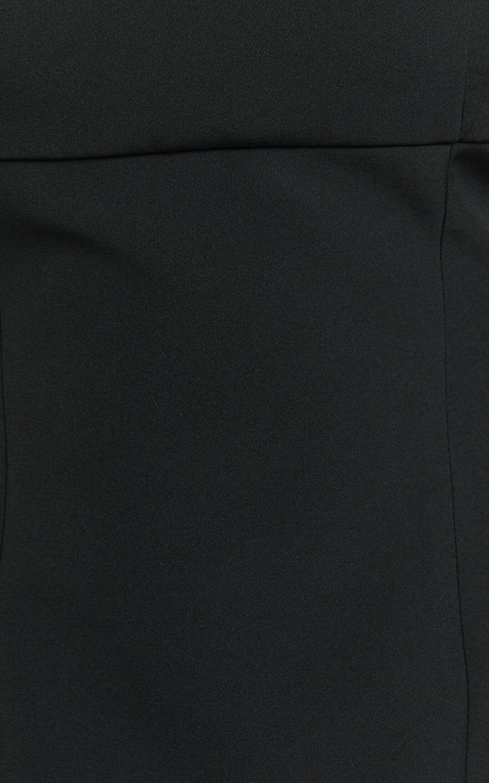 Hope Mini Dress - Strappy Back Straight Neck Fitted Dress in Black Product Image