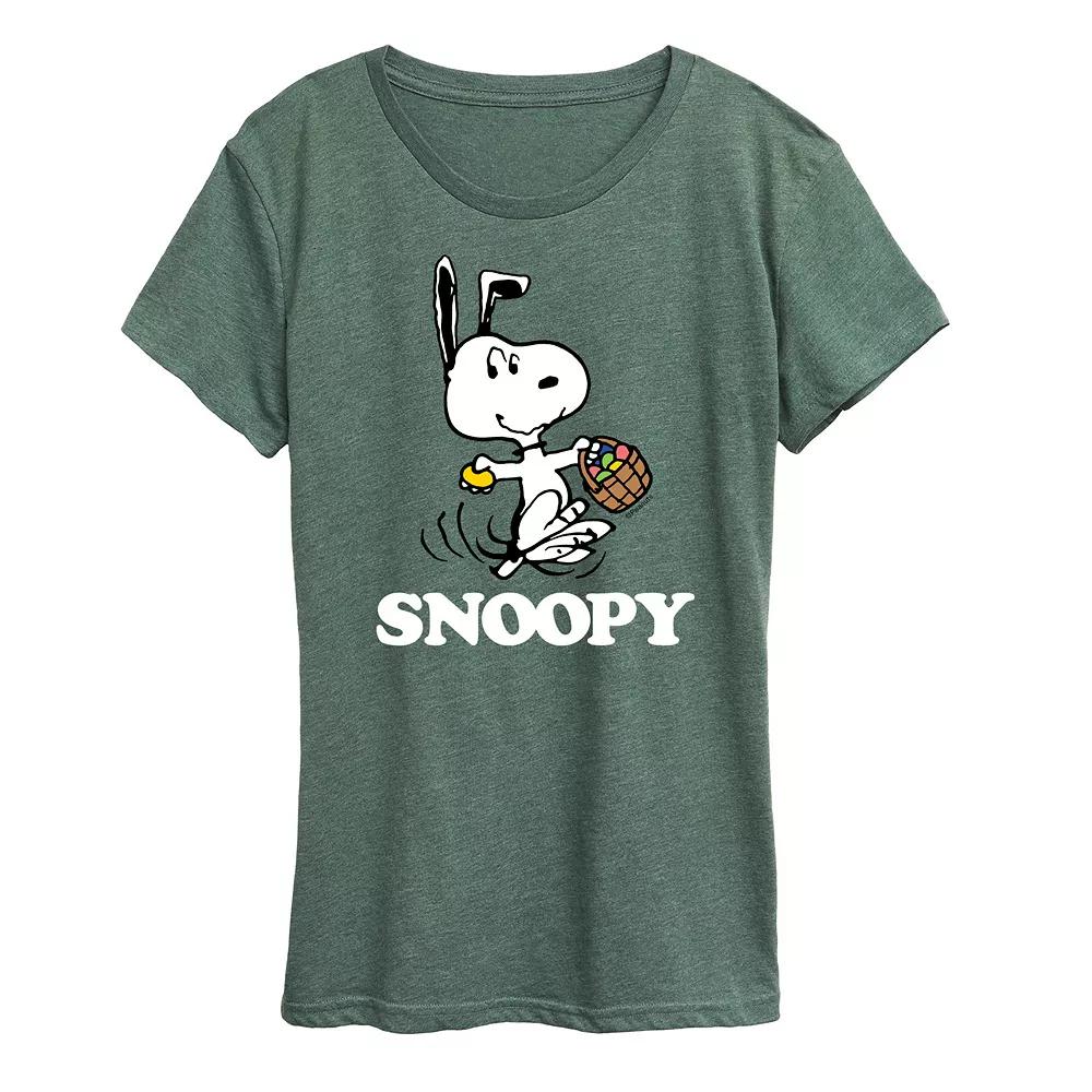 Women's Peanuts Snoopy Easter Basket Graphic Tee,  Product Image