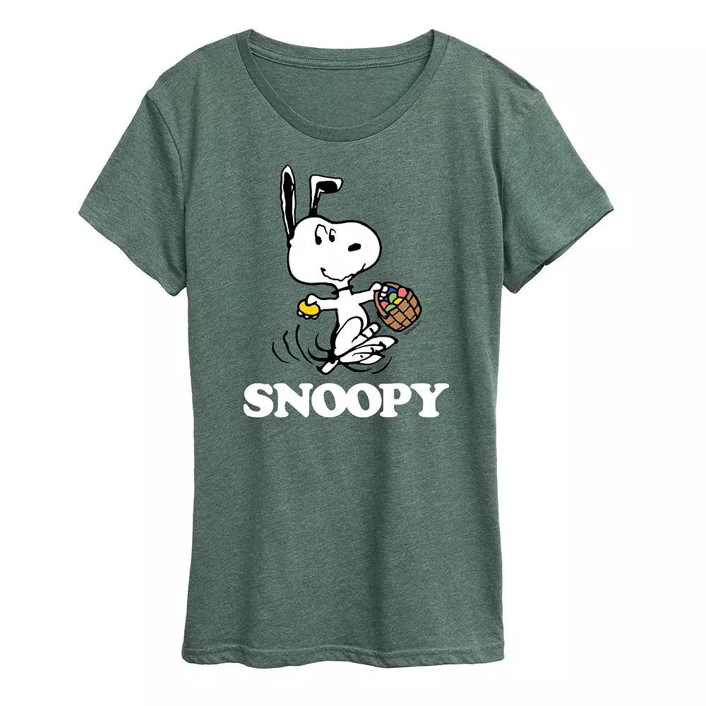 Women's Peanuts Snoopy Easter Basket Graphic Tee,  Product Image