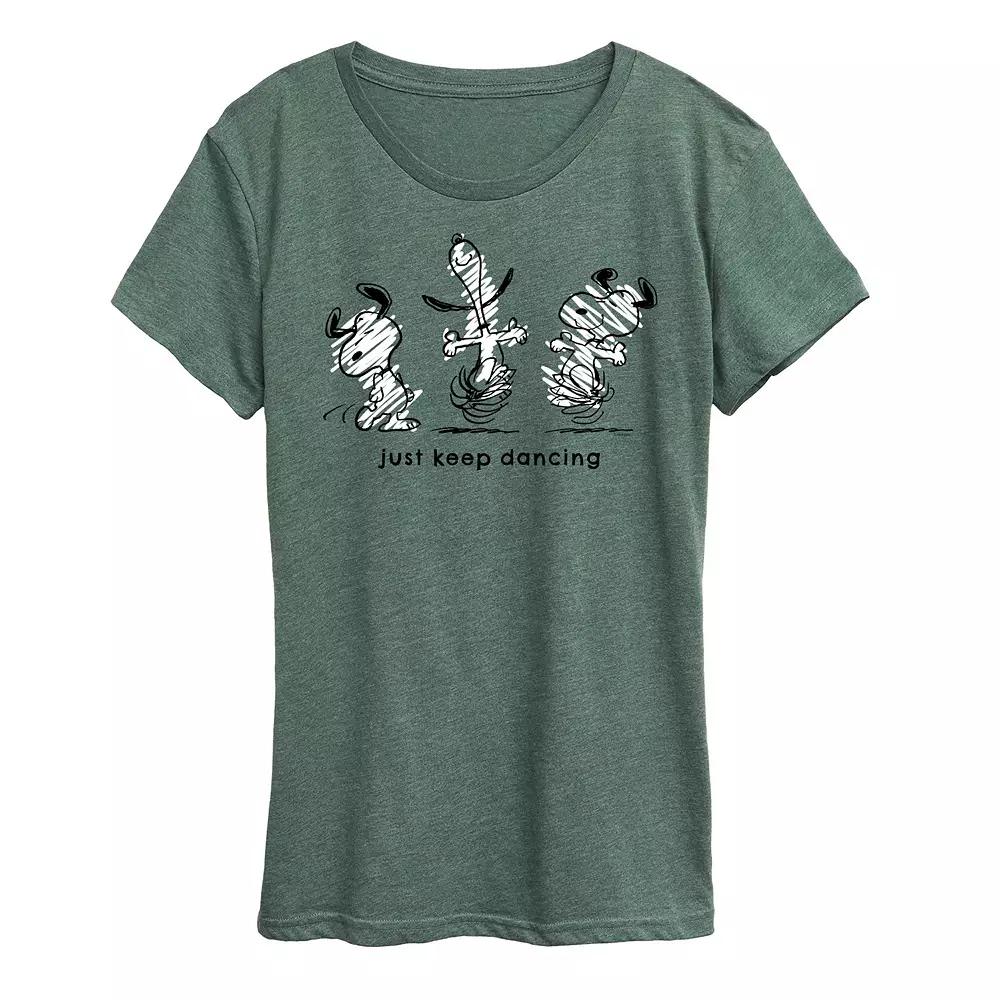 Women's Peanuts Snoopy Just Keep Dancing Graphic Tee, Girl's,  Product Image