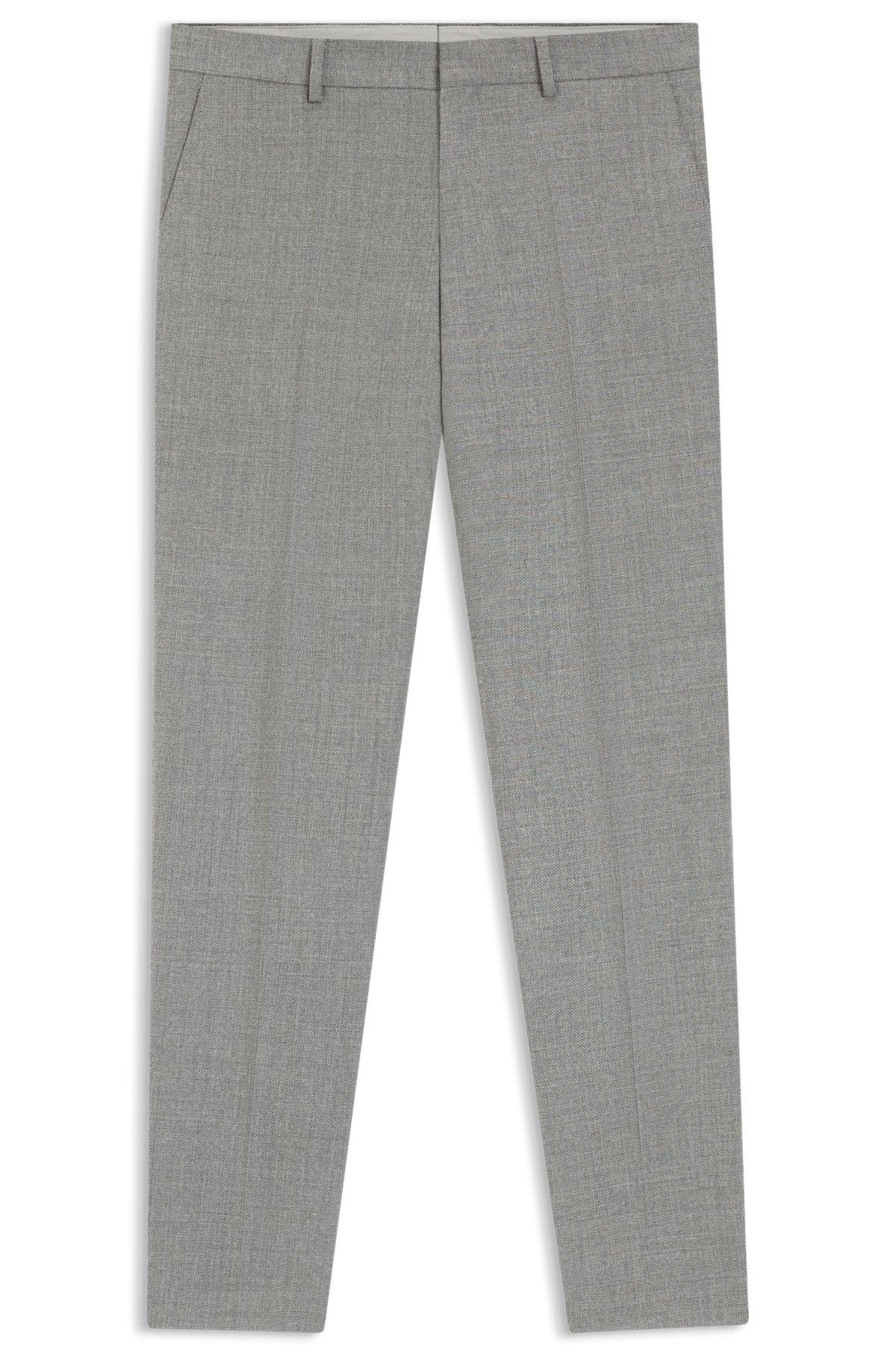 Patterned slim-fit trousers in stretch wool Product Image