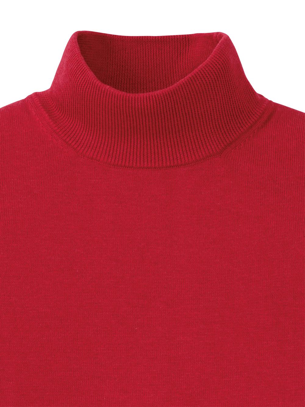 Supima Cotton Mock Neck Sweater - Red Product Image