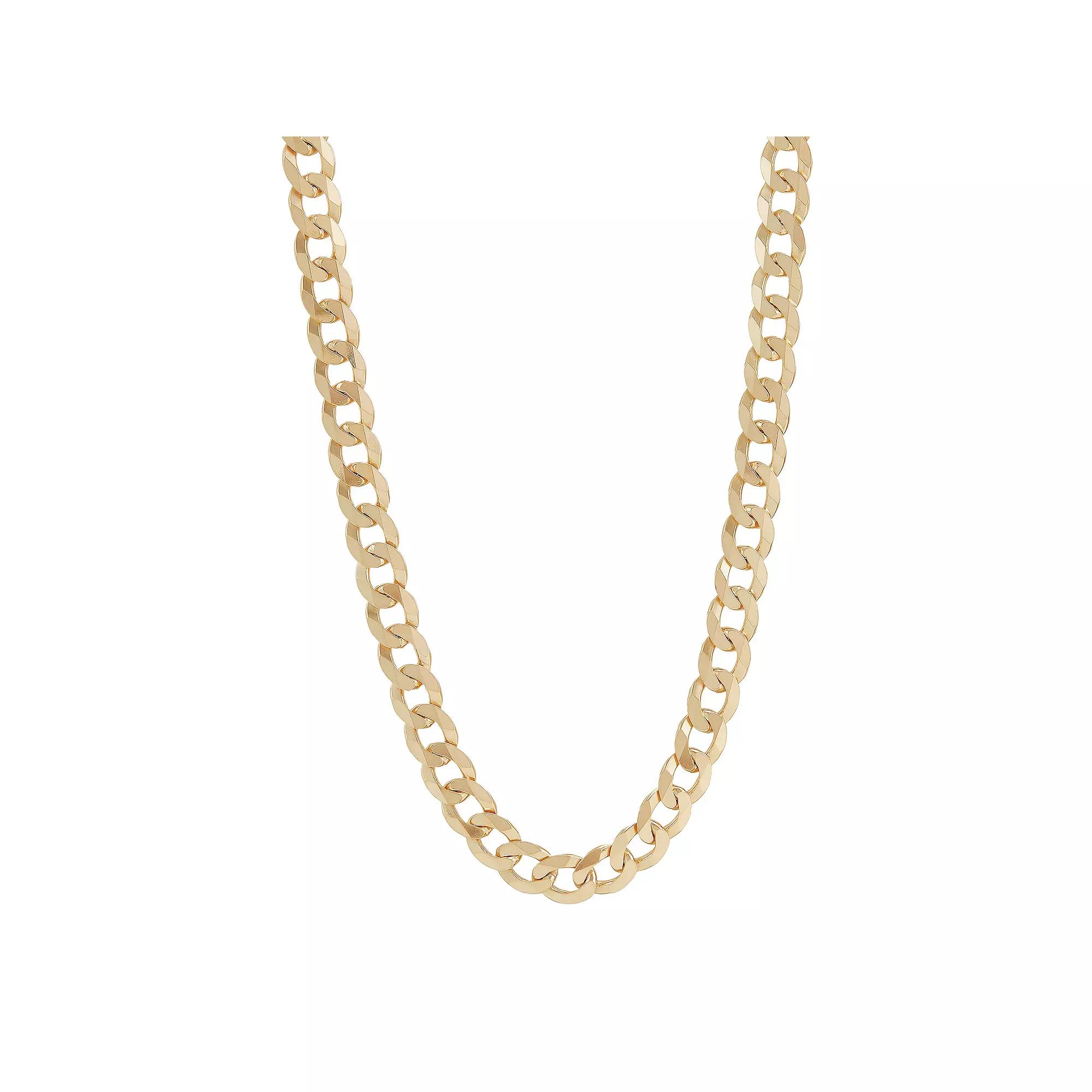 Everlasting Silver Gold Over Silver Solid Curb Chain Necklace, Women's,  Product Image