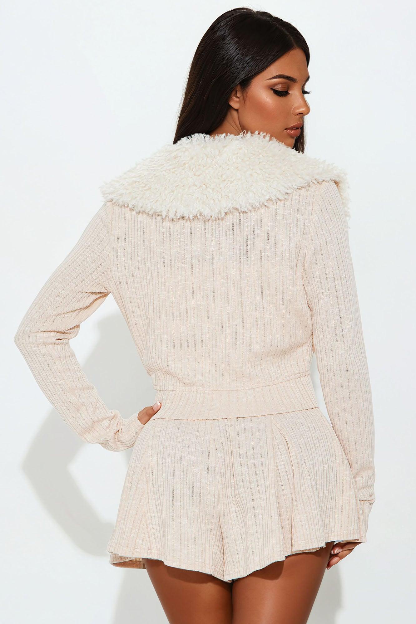 Stella Sweater Romper Set - Cream Product Image