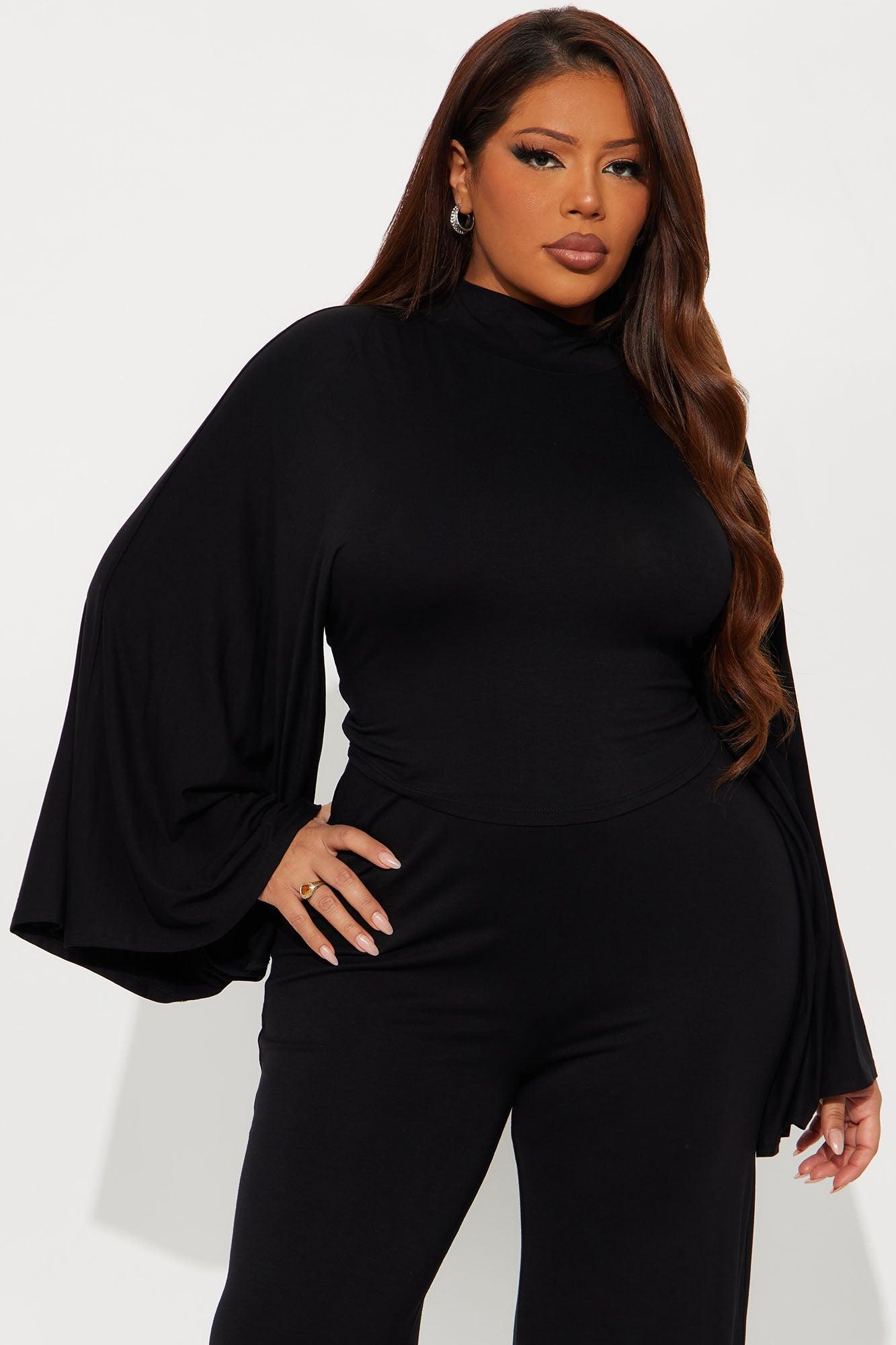 Haiden Wide Sleeve Pant Set - Black Female Product Image