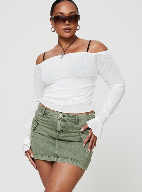 Zakai Cargo Denim Mini Skirt Green Product Image