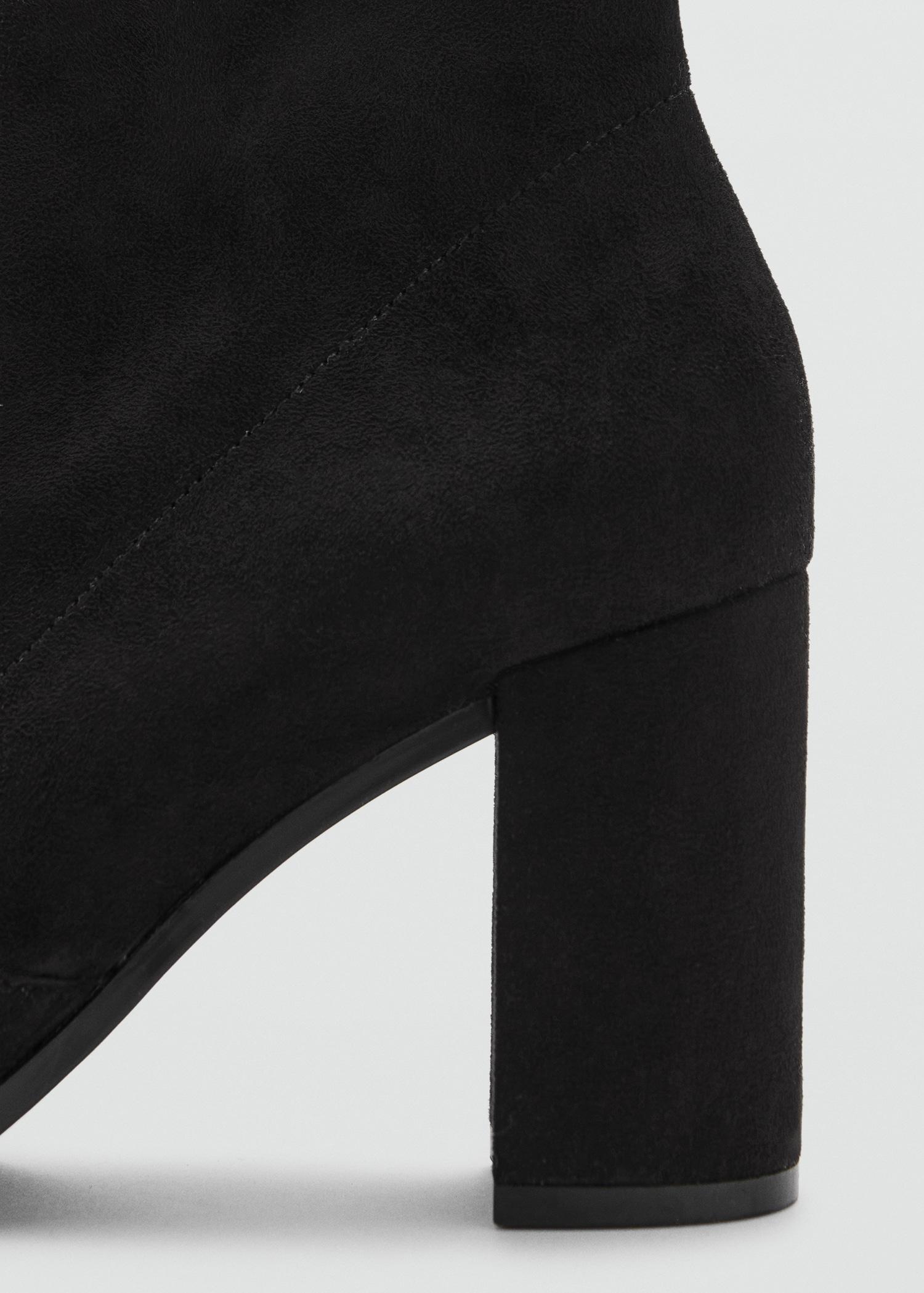 Suede block-heel ankle boots - Women | MANGO USA Product Image