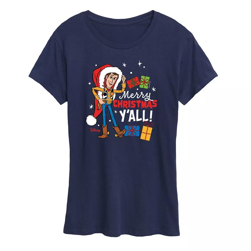 Disney / Pixar's Toy Story Women's Christmas Woody Graphic Tee, Girl's,  Product Image