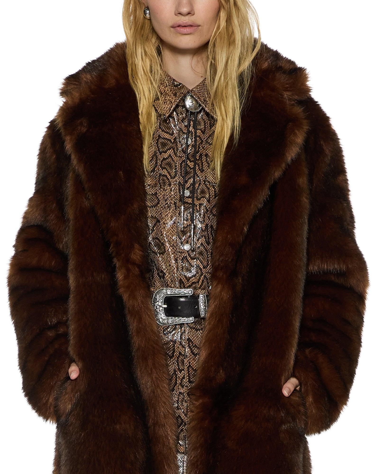 ALTON FAUX FUR JACKET TAWNY Female Product Image