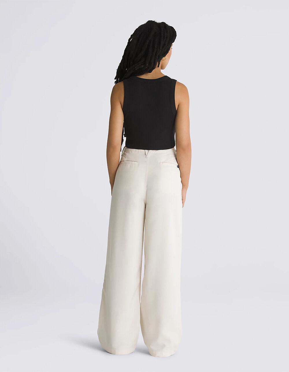 VANS Alder Relaxed Pleated Womens Pants - OFF WHITE Product Image