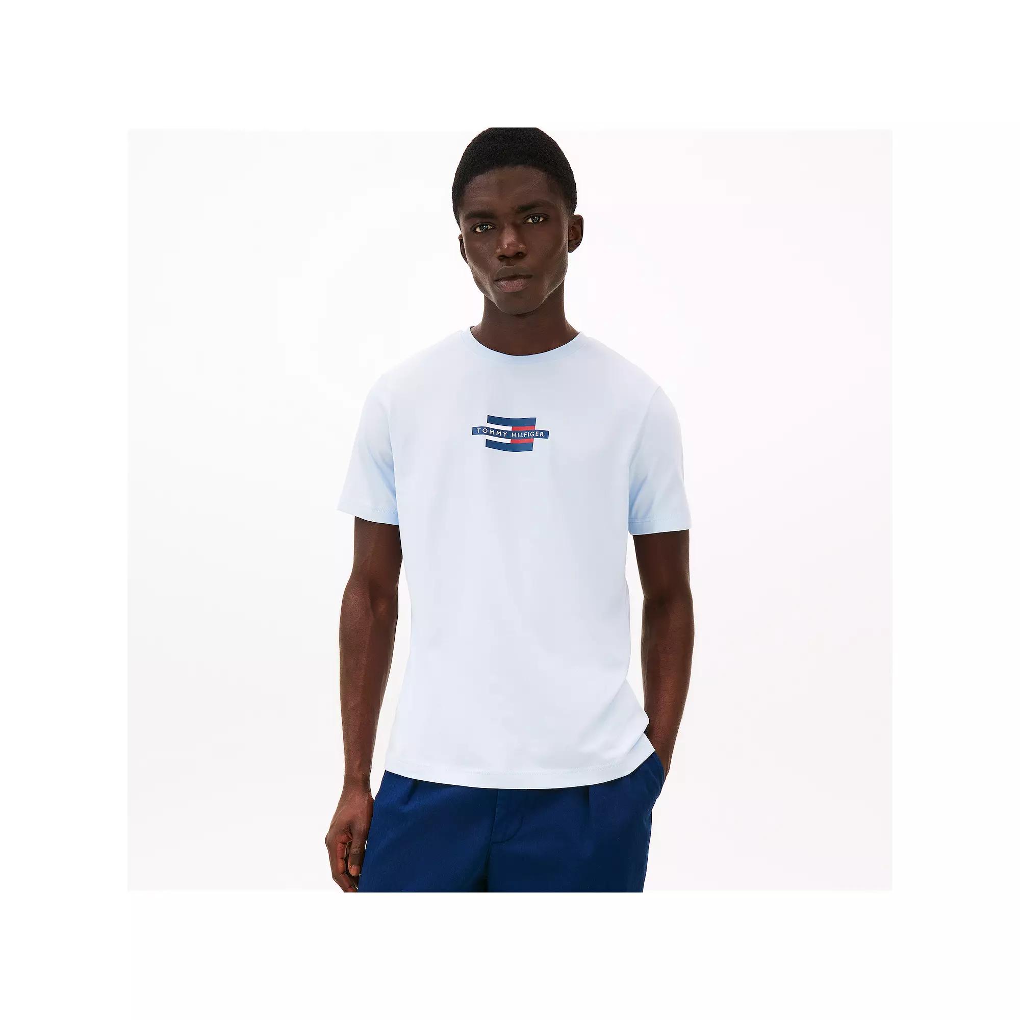 Men's Tommy Hilfiger Flag Box Graphic Tee, Size: XXL, Breezy Blue Product Image