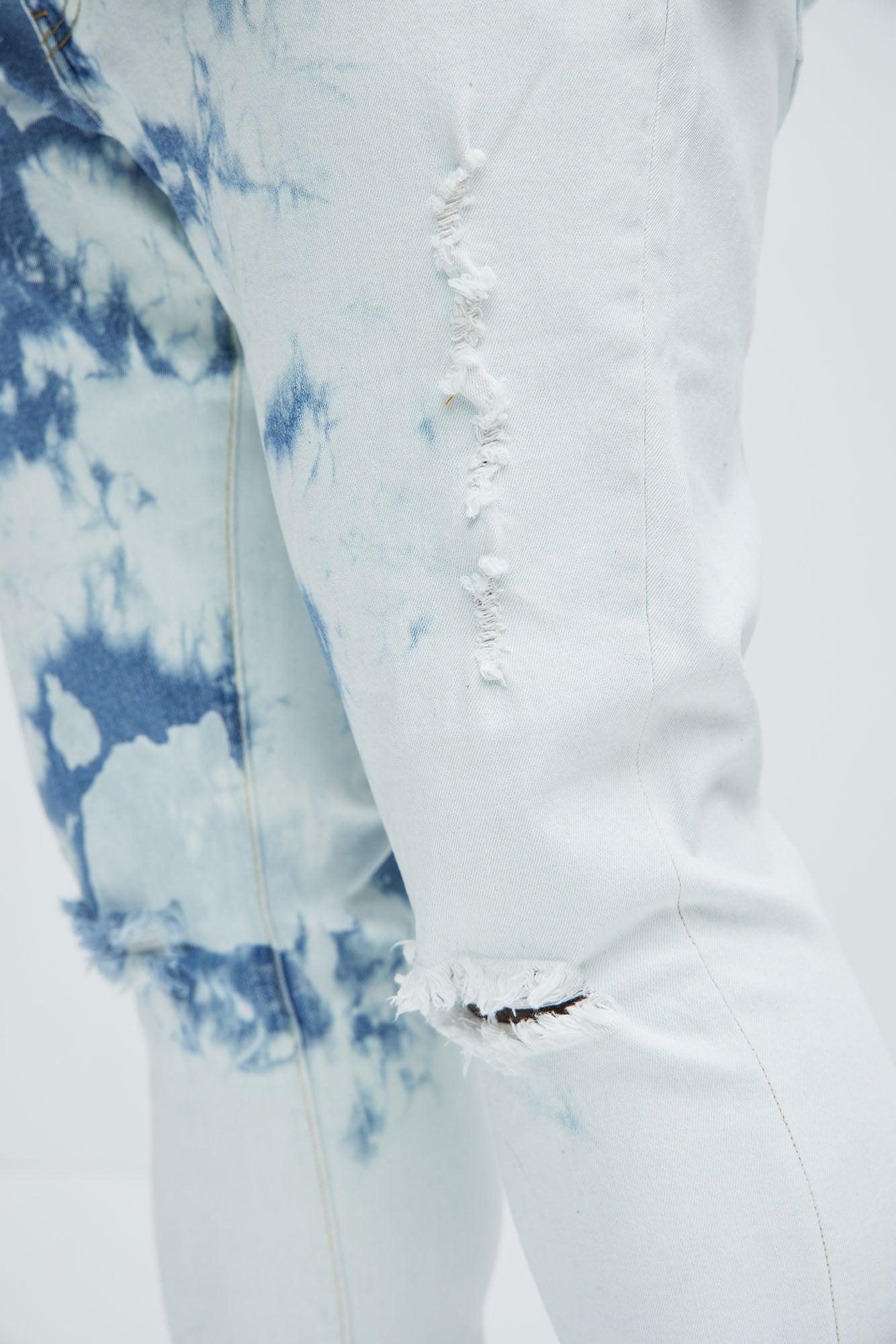 Drop It Bleached Stacked Skinny Jeans - Bleach Blue Wash Product Image
