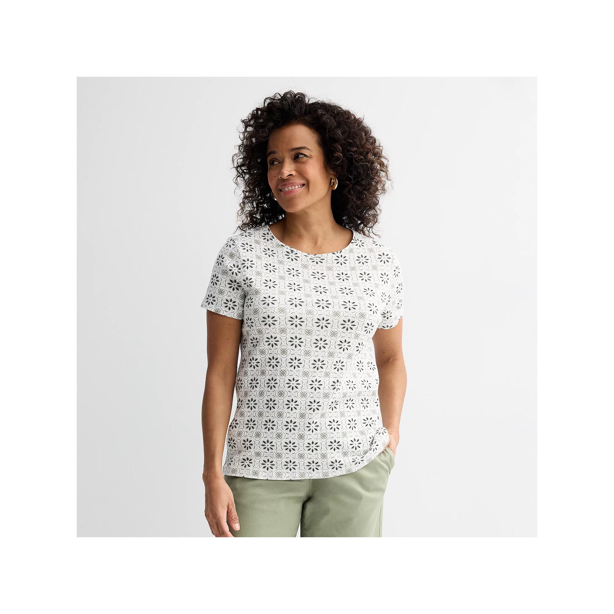 Petite Croft & Barrow® Essential Crewneck Tee, Women's,  Product Image