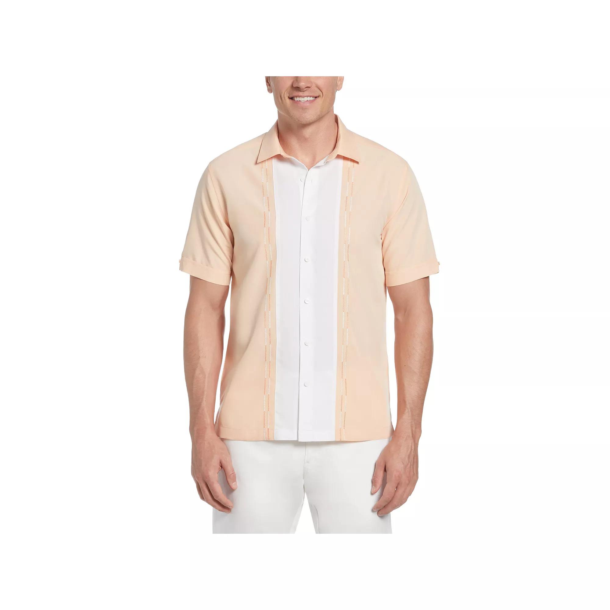 Men's Cubavera Colorblock Embroidered Short Sleeve Button-Down Shirt,  Product Image