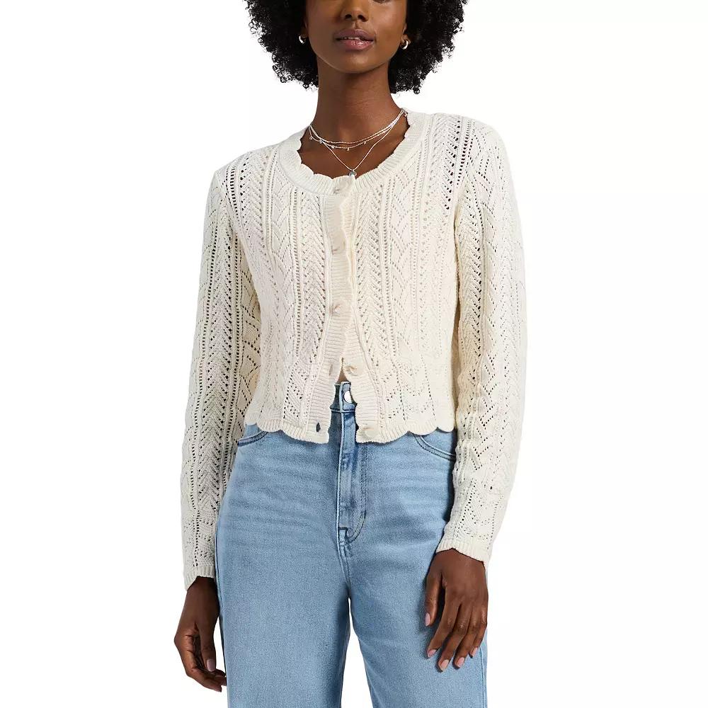 Women's Buffalo Jeans Wynd Cropped Cardigan, Size: XS, Parchment Product Image