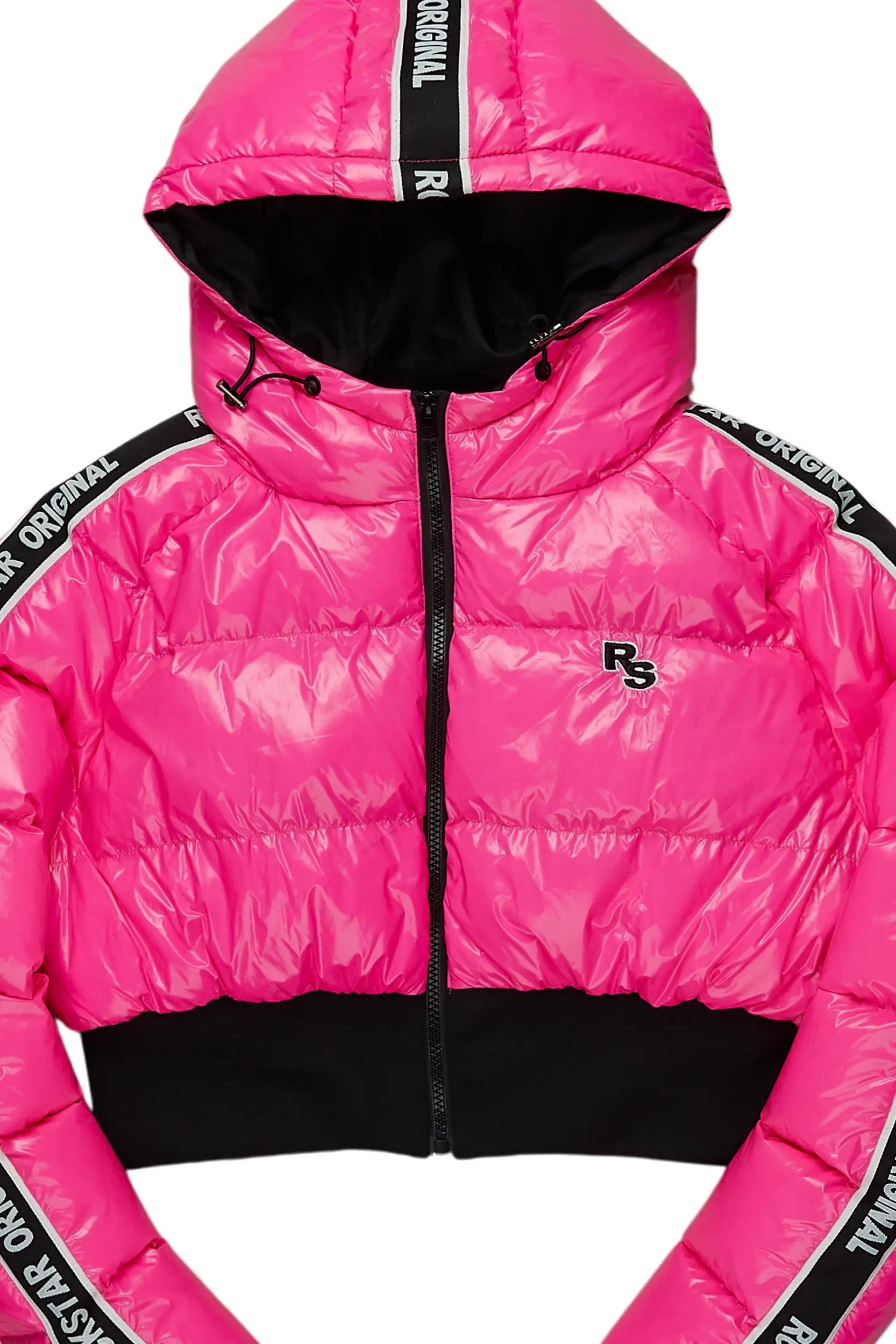 Jackey Hot Pink 2.0 Crop Puffer Jacket Female Product Image