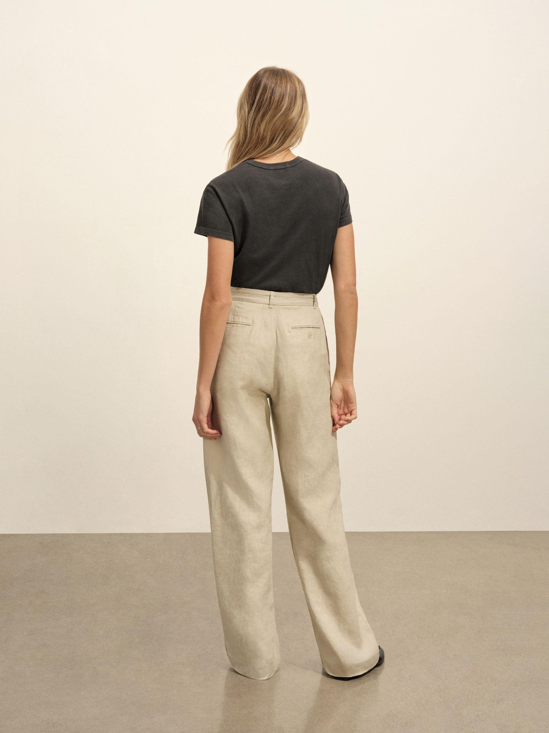 Soft Sand Riviera Linen Wide Leg Trouser Product Image