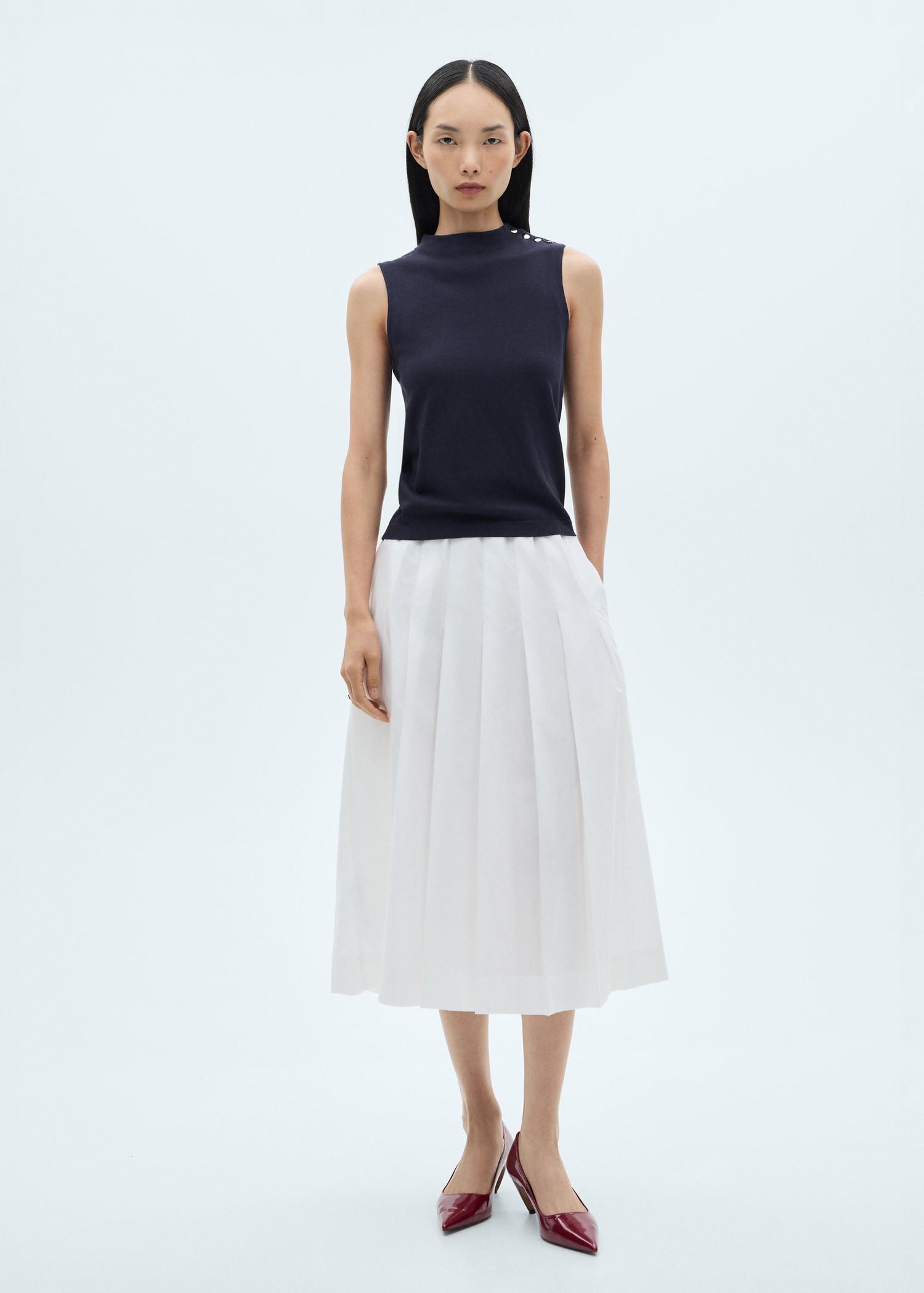 Buttoned knit top - Women | MANGO USA Product Image